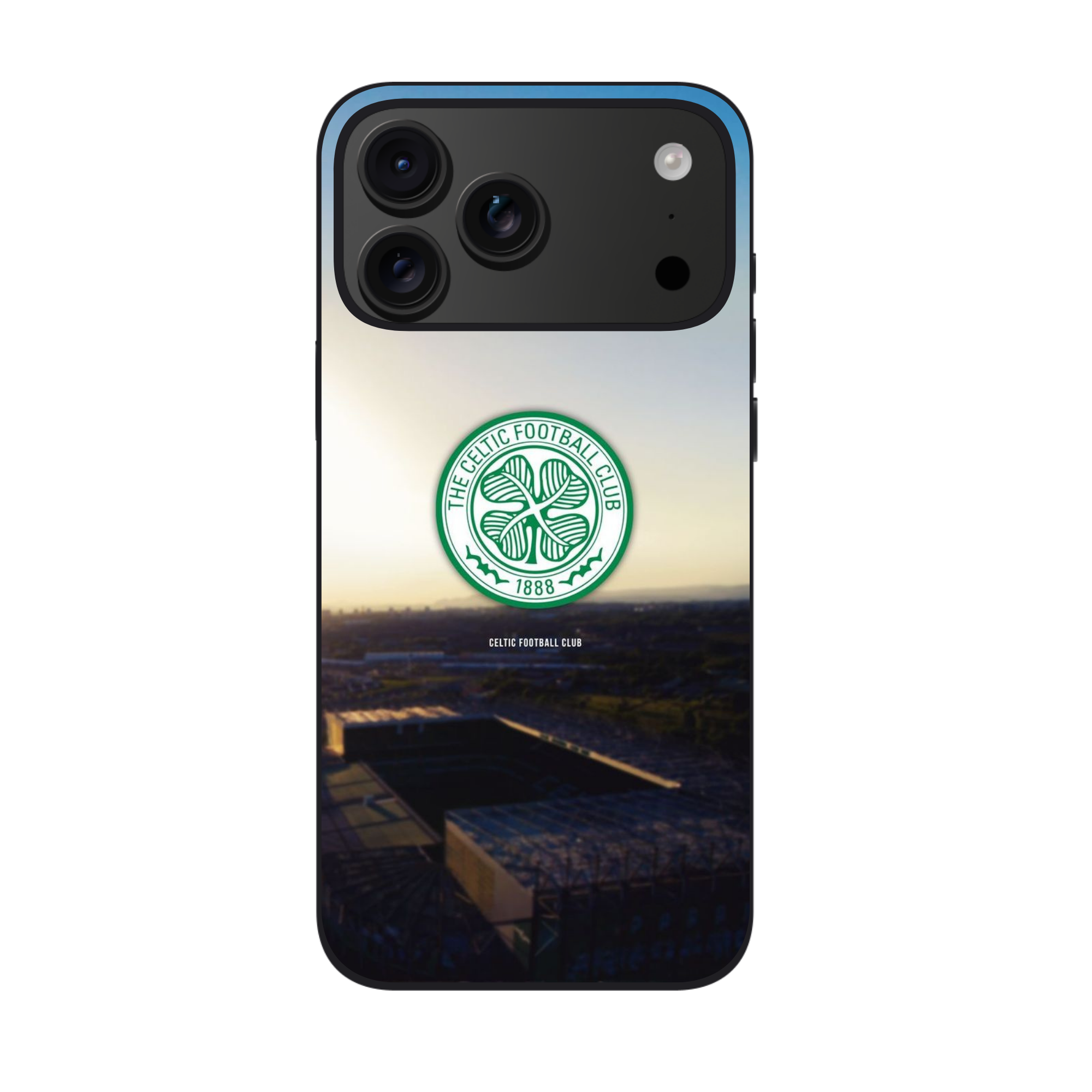 Celtic FC Phone Case For iPhone Samsung Galaxy Pixel - Celtic FC Crest On Golden Hour Stadium Background