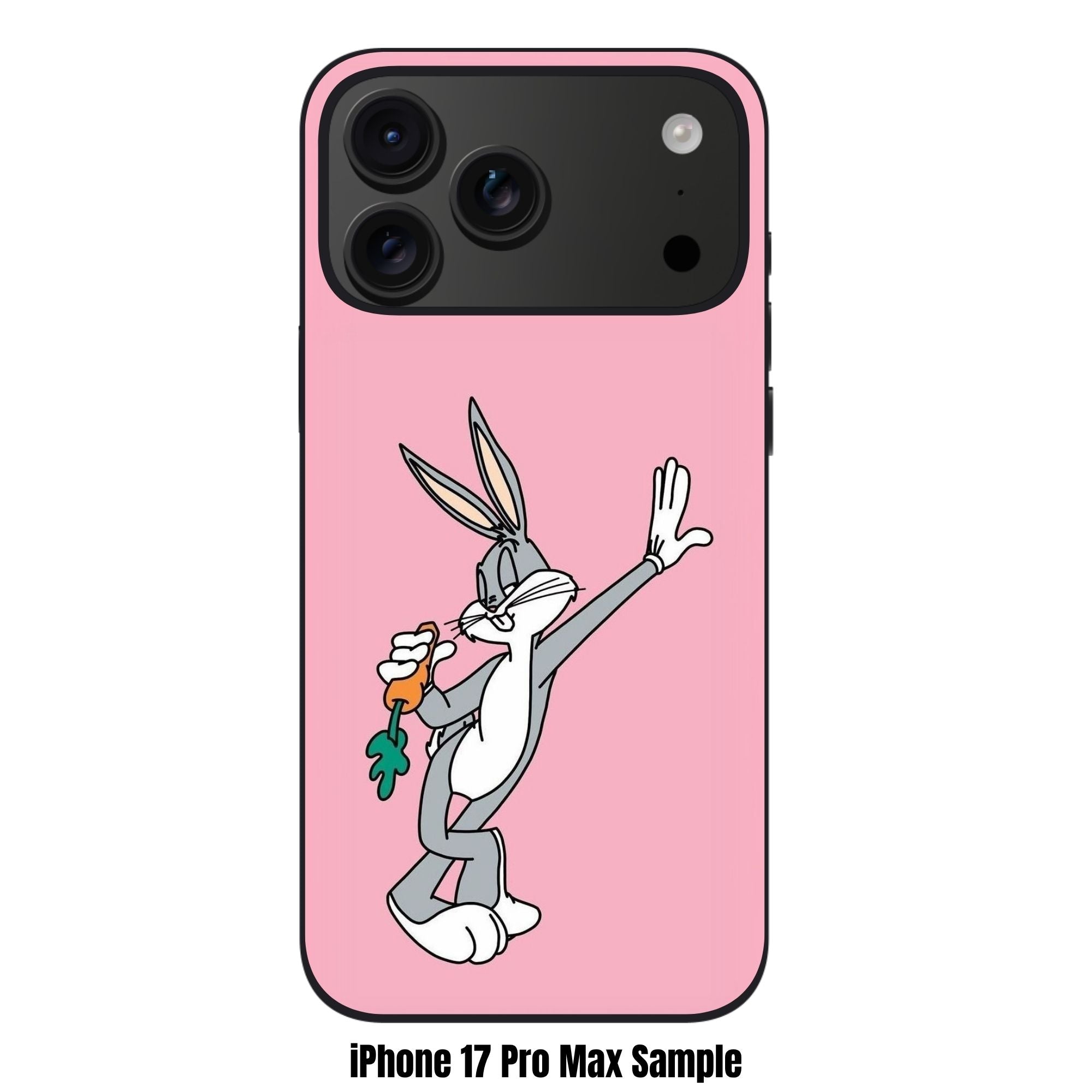 Looney Tunes Bugs Bunny Phone Case For iPhone Samsung Galaxy Pixel - Bugs Bunny Leaning With Carrot On Pink Background