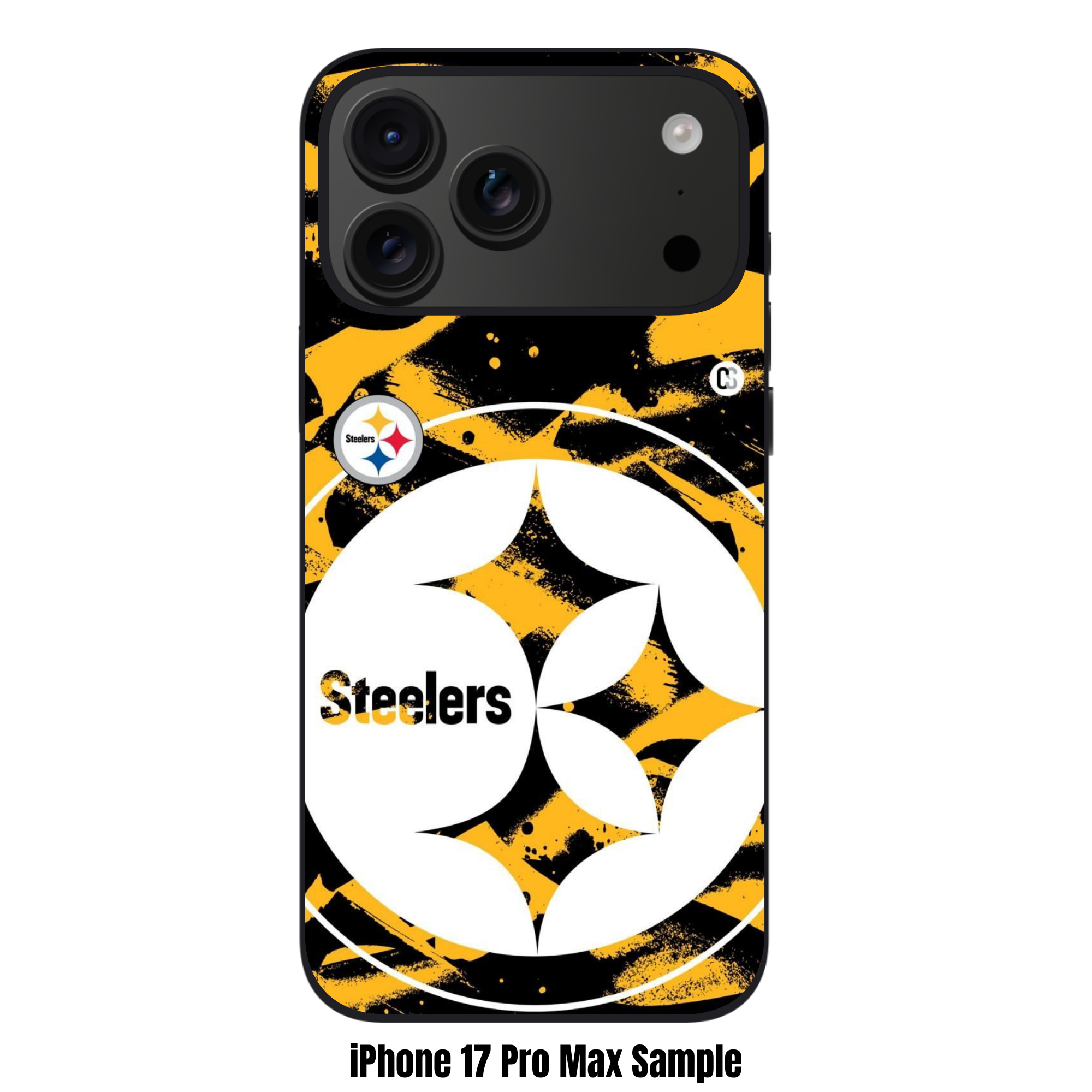 NFL Pittsburgh Steelers Phone Case For iPhone Samsung Galaxy Pixel - Pittsburgh Steelers Logo On Black And Yellow Graffiti Background