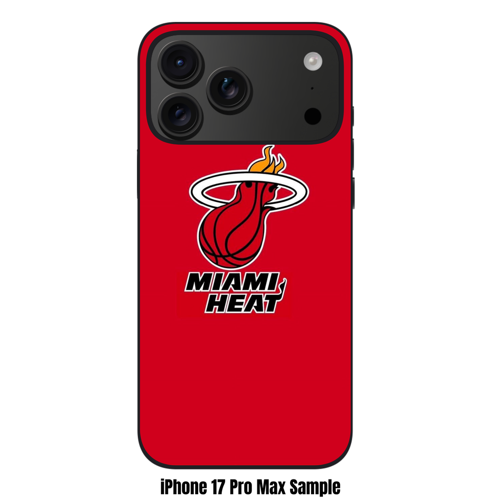 NBA Miami Heat Phone Case For iPhone Samsung Galaxy Pixel - Miami Heat Logo On Red Background