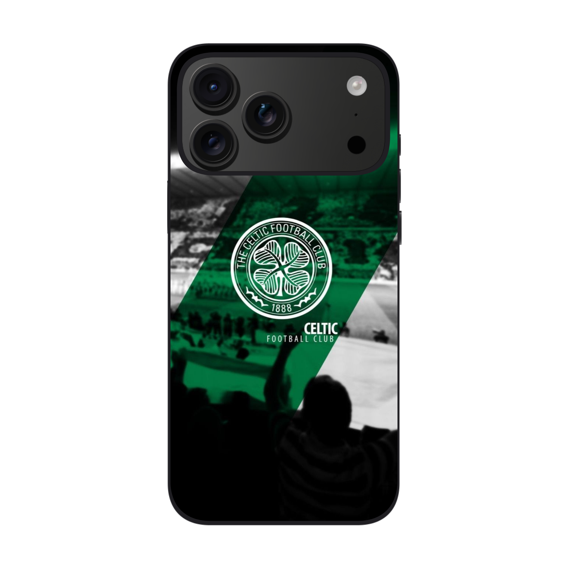 Celtic FC Phone Case For iPhone Samsung Galaxy Pixel - Celtic FC Crest Diagonal Green Stripe Poster