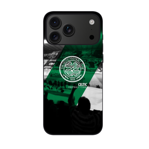 Celtic FC Phone Case For iPhone Samsung Galaxy Pixel - Celtic FC Crest Diagonal Green Stripe Poster