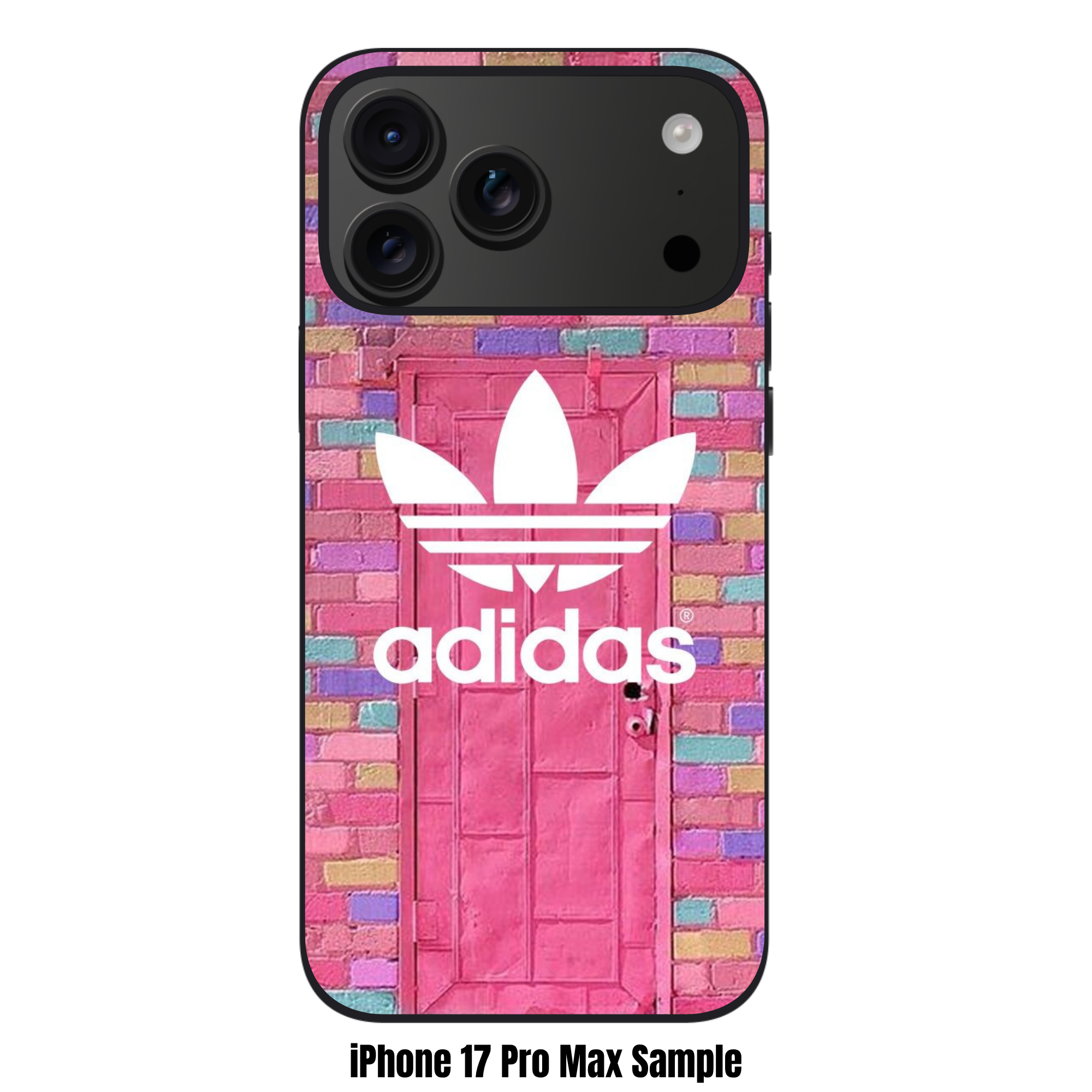 Adidas Phone Case For iPhone Samsung Galaxy Pixel - Adidas Trefoil Logo On Colorful Brick Wall Background