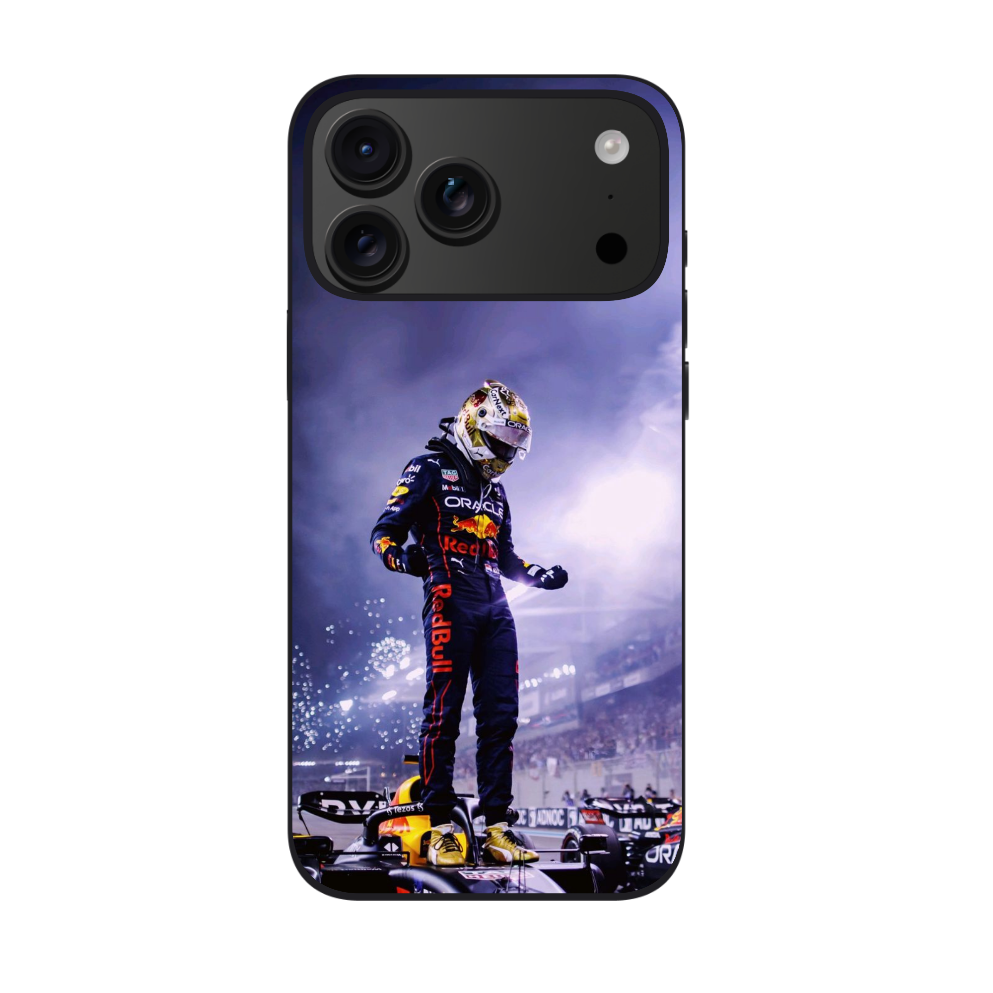 F1 Formula 1 Max Verstappen Phone Case For iPhone Samsung Galaxy Pixel - Max Verstappen The First Title Parc Fermé Salute Poster