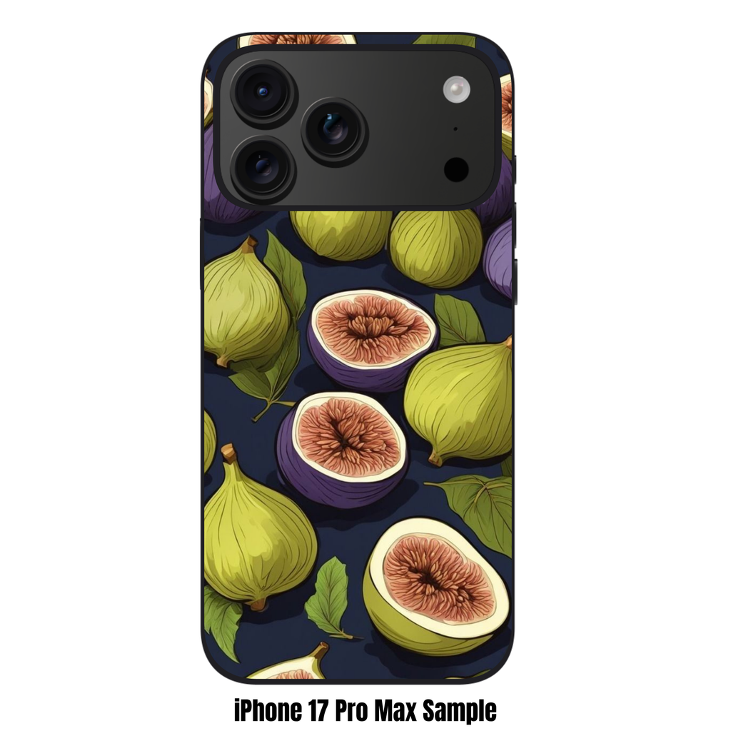Fig Pattern Phone Case For iPhone Samsung Galaxy Pixel - Fig Botanical Pattern In Dark Navy Background