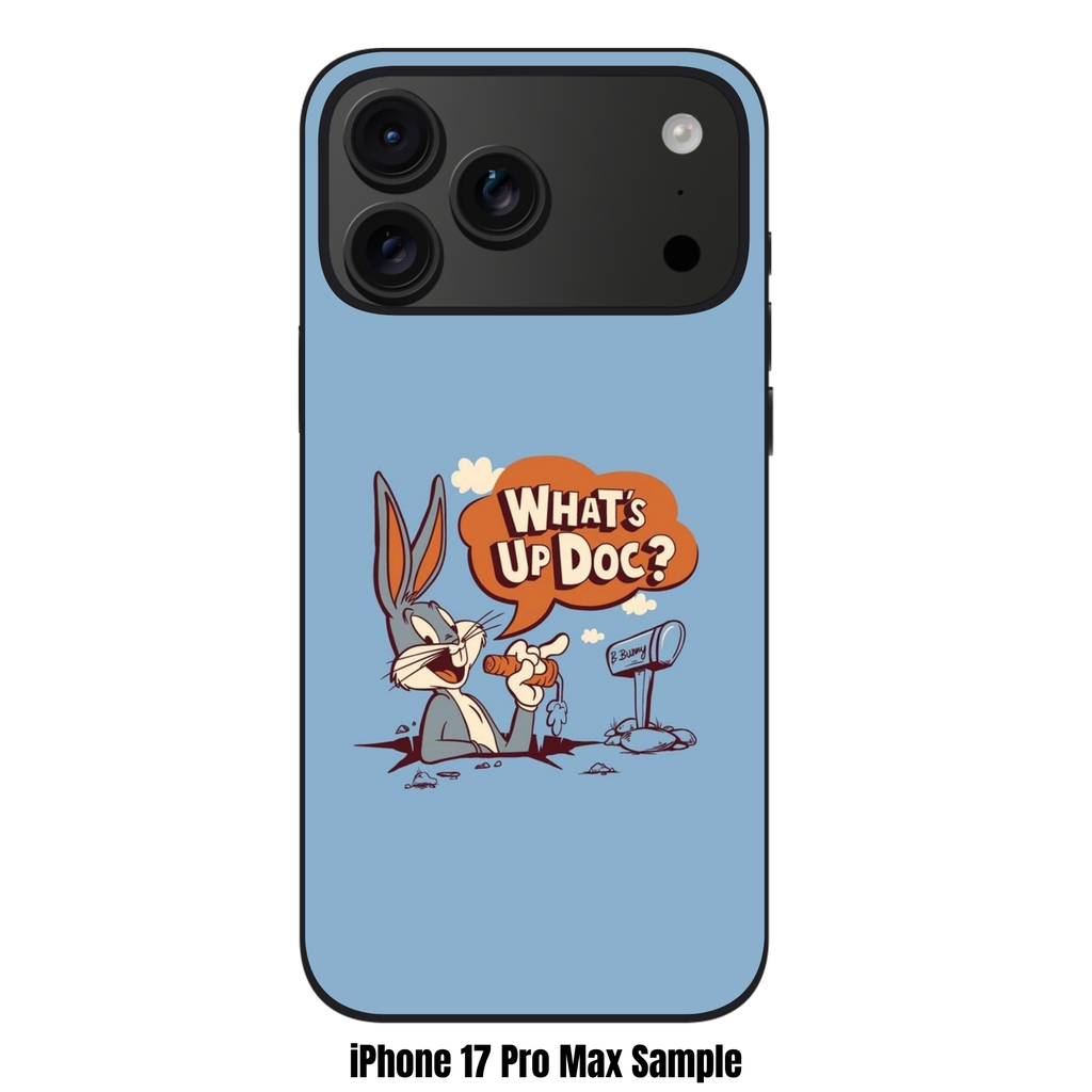 Looney Tunes Bugs Bunny Phone Case For iPhone Samsung Galaxy Pixel - Bugs Bunny Peeking From Hole With Mailbox On Light Blue Background