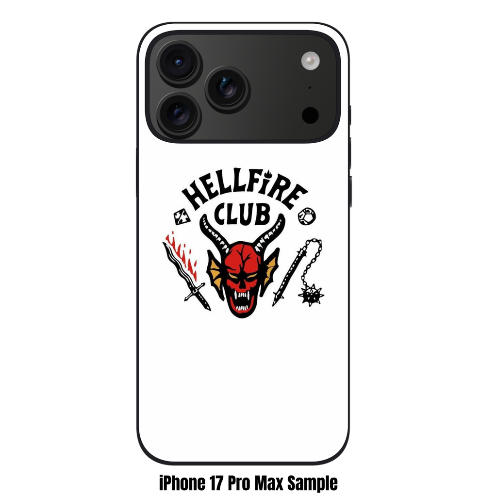 Stranger Things Phone Case For iPhone Samsung Galaxy Pixel - Stranger Things Hellfire Club Logo On White Background