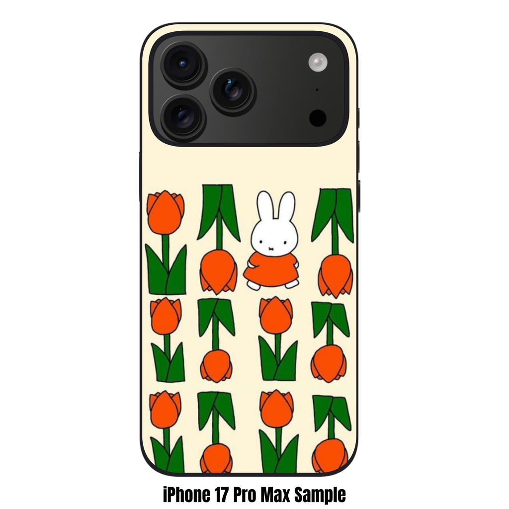 Miffy Phone Case For iPhone Samsung Galaxy Pixel - Miffy In Tulip Field In Beige Background