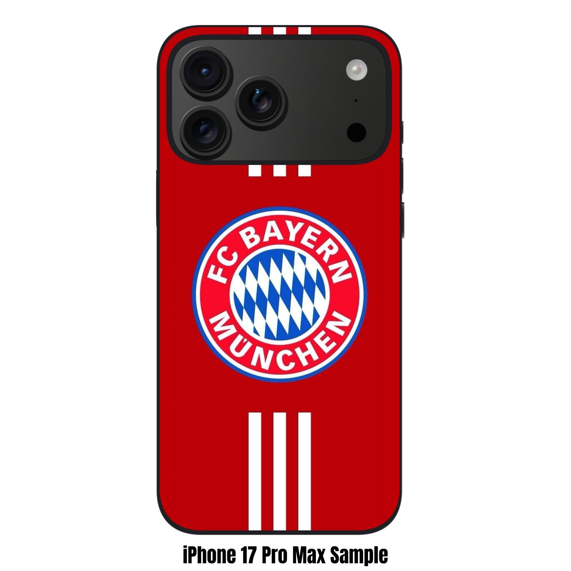 FC Bayern Munich Phone Case For iPhone Samsung Galaxy Pixel - FC Bayern Munich Logo On Red Background With White Stripes