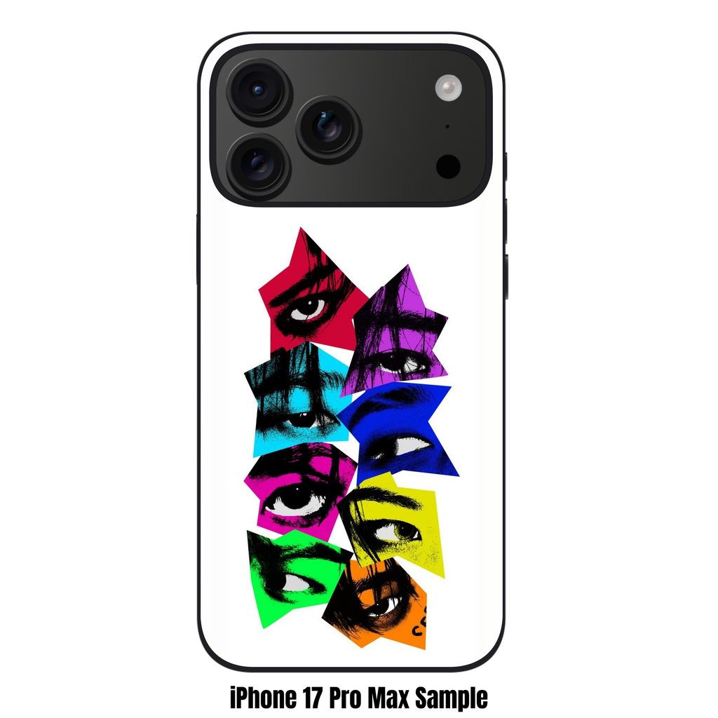 Stray Kids Phone Case For iPhone Samsung Galaxy Pixel - Stray Kids Members Eyes In Colorful Star Cutouts On White Background