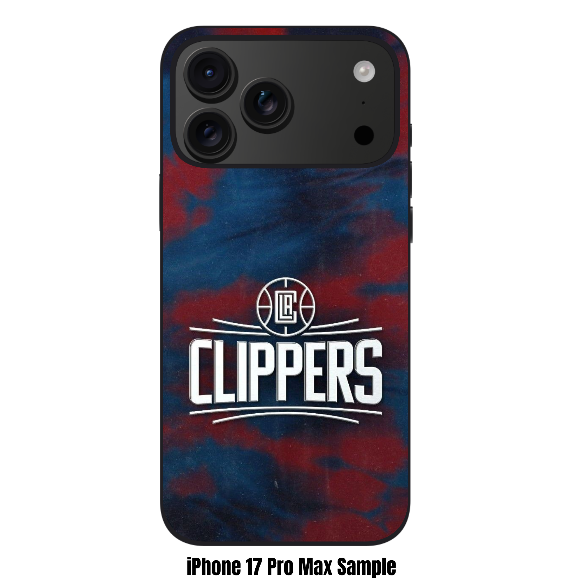 NBA Los Angeles Clippers Phone Case For iPhone Samsung Galaxy Pixel - Los Angeles Clippers Logo And Wordmark On Red And Blue Tie Dye Background