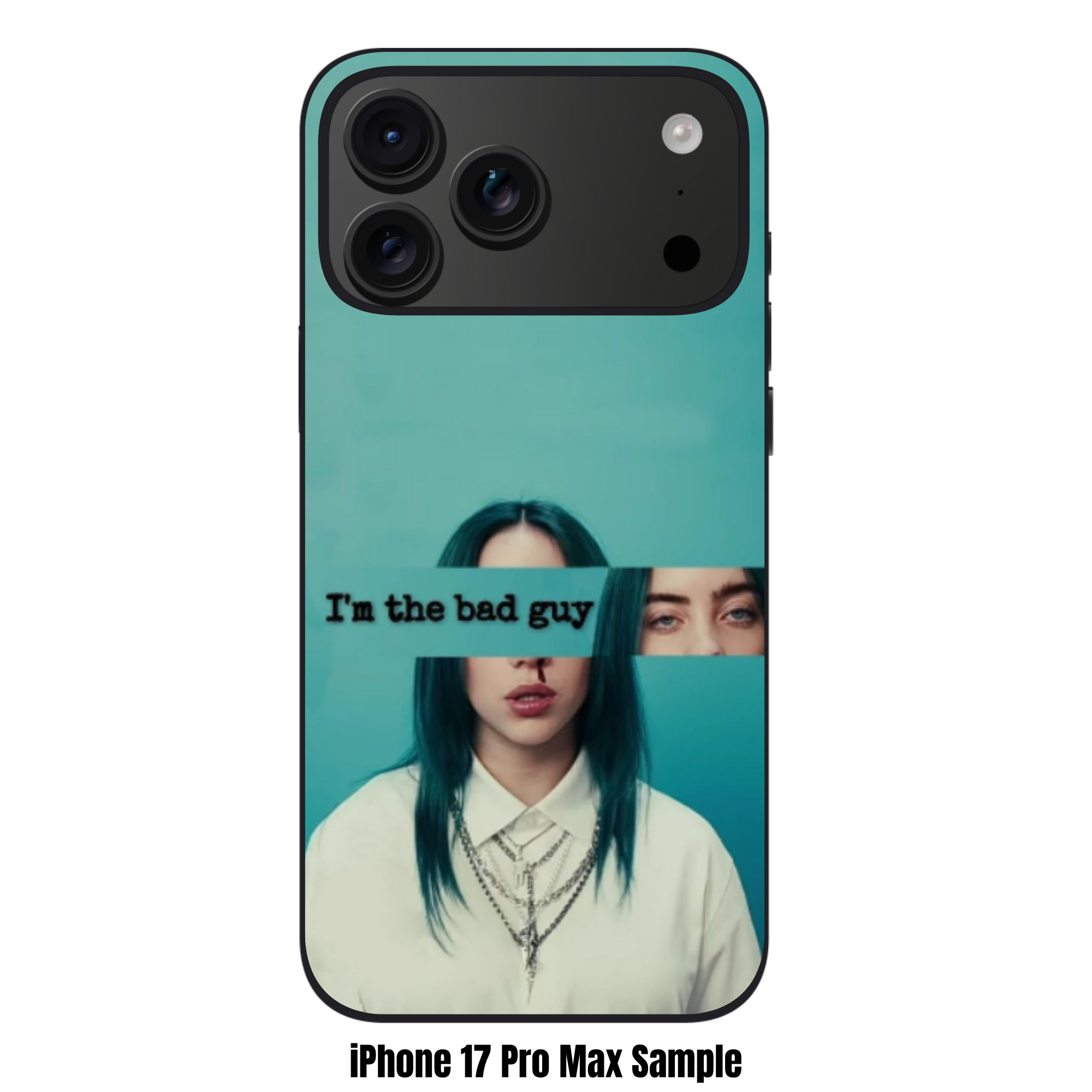 Billie Eilish Phone Case For iPhone Samsung Galaxy Pixel - Billie Eilish Mixed Photo Collage Layout On Dark Green Background