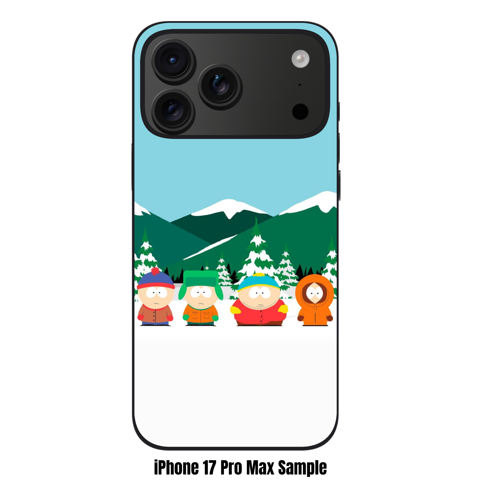 South Park Phone Case For iPhone Samsung Galaxy Pixel - South Park Core Group Standing In Snowy Landscape Under Light Blue Sky