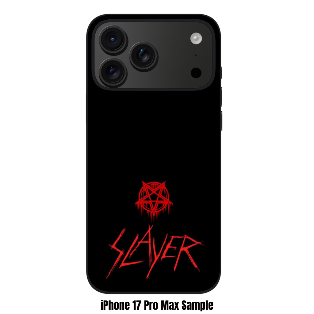 Slayer Phone Case For iPhone Samsung Galaxy Pixel - Slayer Logo And Drip Pentagram On Black Background