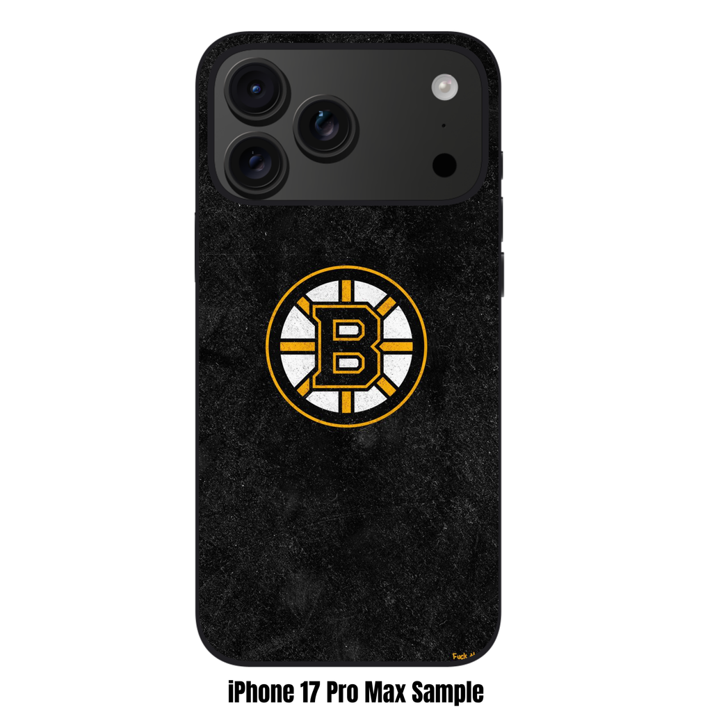 NHL Boston Bruins Phone Case For iPhone Samsung Galaxy Pixel - Boston Bruins Logo On Distressed Black Background