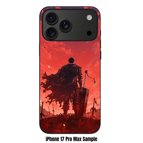 Berserk Guts Phone Case For iPhone Samsung Galaxy Pixel - Guts Standing In A Field Of Swords Under A Crimson Sky