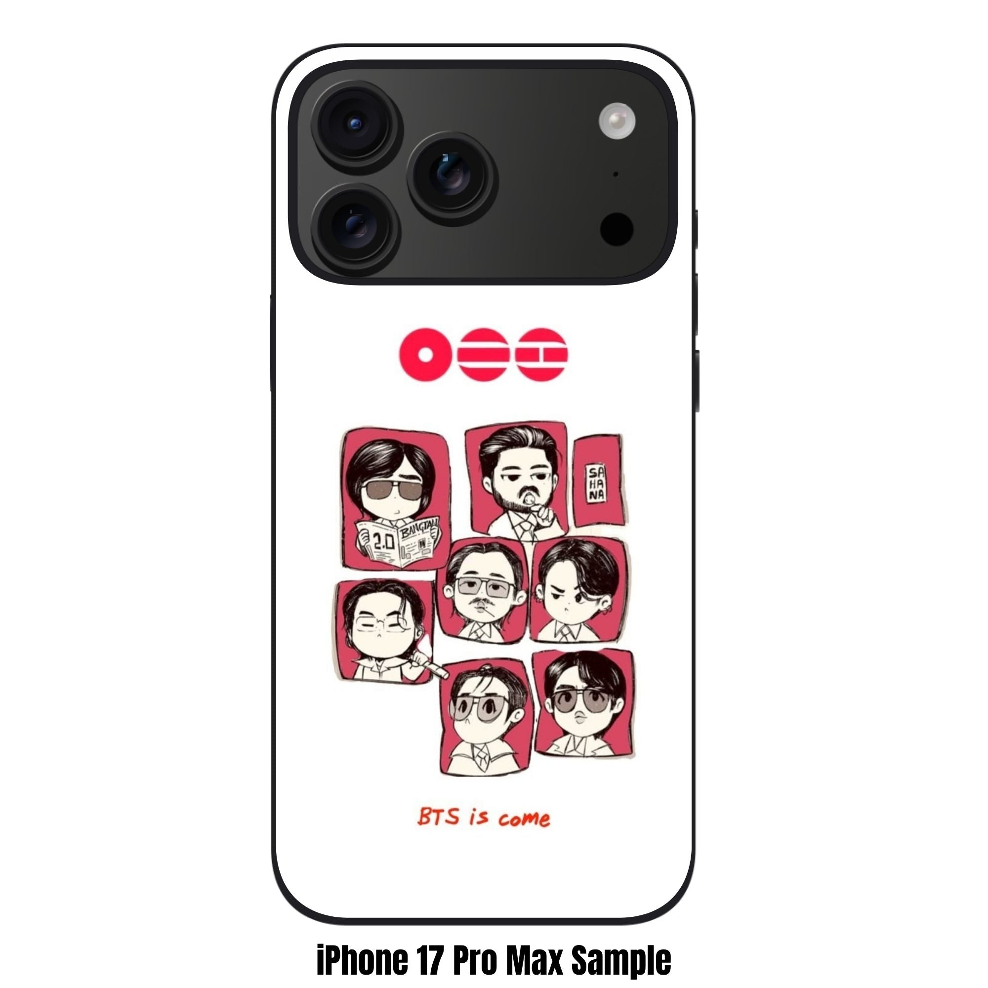 BTS Phone Case For iPhone Samsung Galaxy Pixel - BTS Chibi Comic Panels On White Background