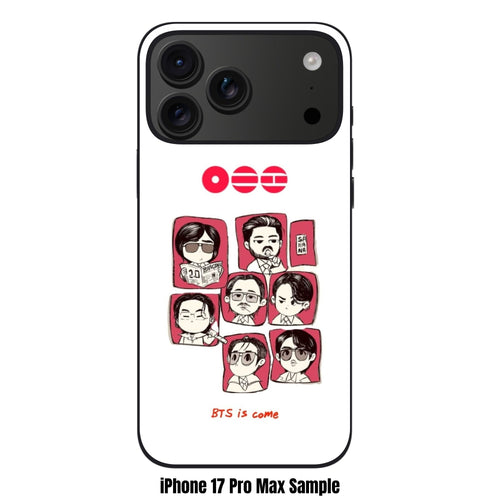 BTS Phone Case For iPhone Samsung Galaxy Pixel - BTS Chibi Comic Panels On White Background