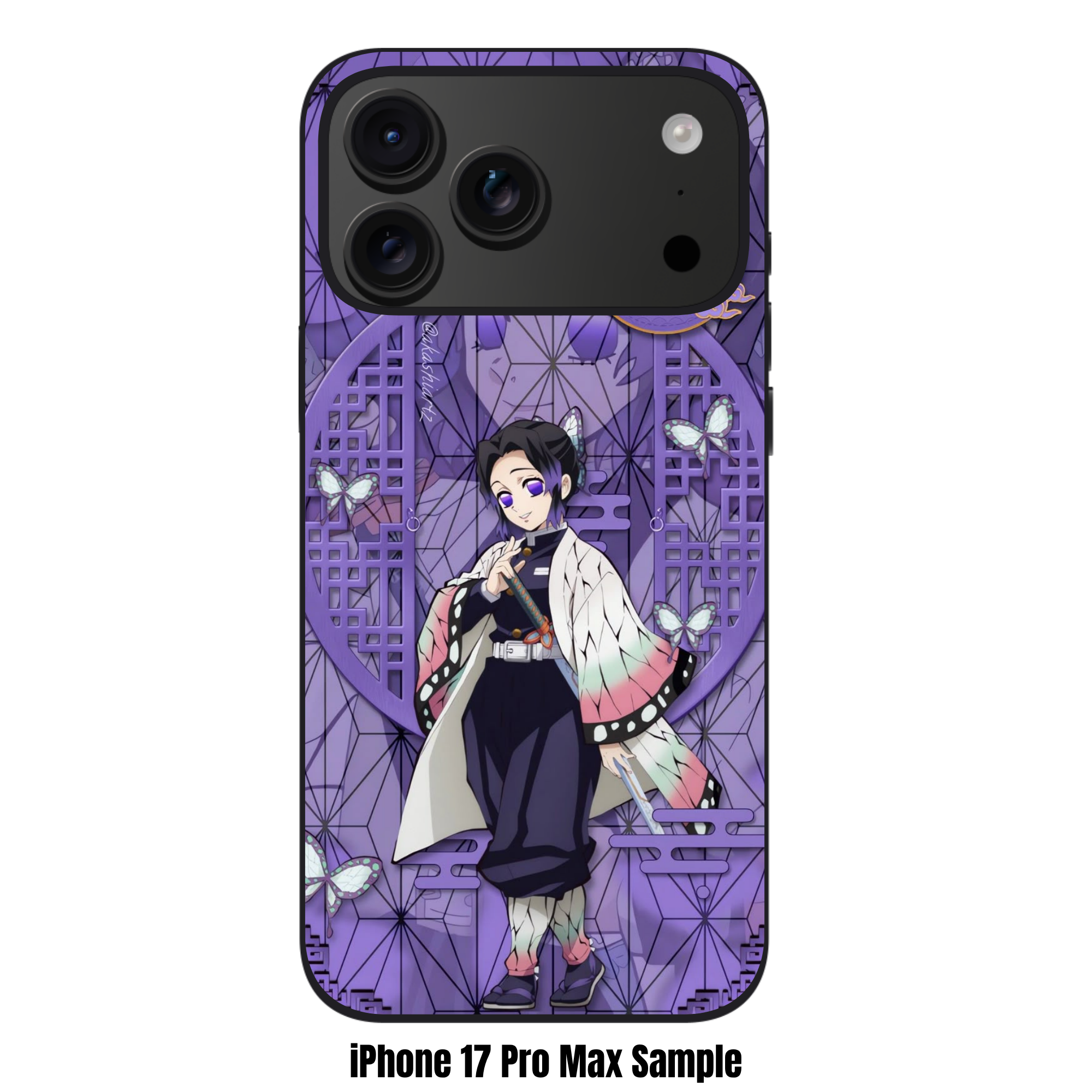 Demon Slayer Shinobu Phone Case For iPhone Samsung Galaxy Pixel - Shinobu Kocho Purple Asanoha Pattern Aesthetic Wallpaper
