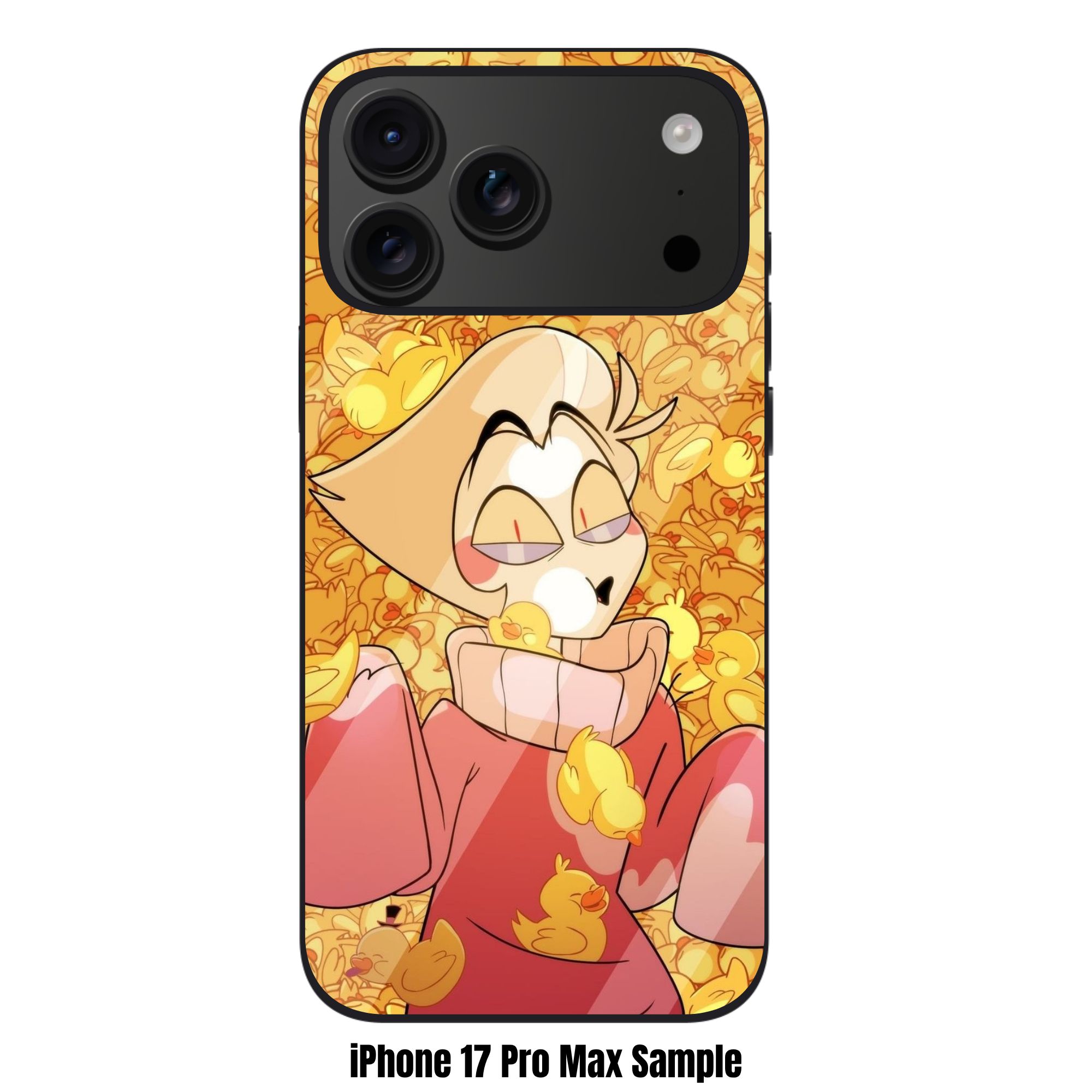Hazbin Hotel Lucifer Phone Case For iPhone Samsung Galaxy Pixel - Lucifer Morningstar Surrounded By Rubber Ducks Illustration Background