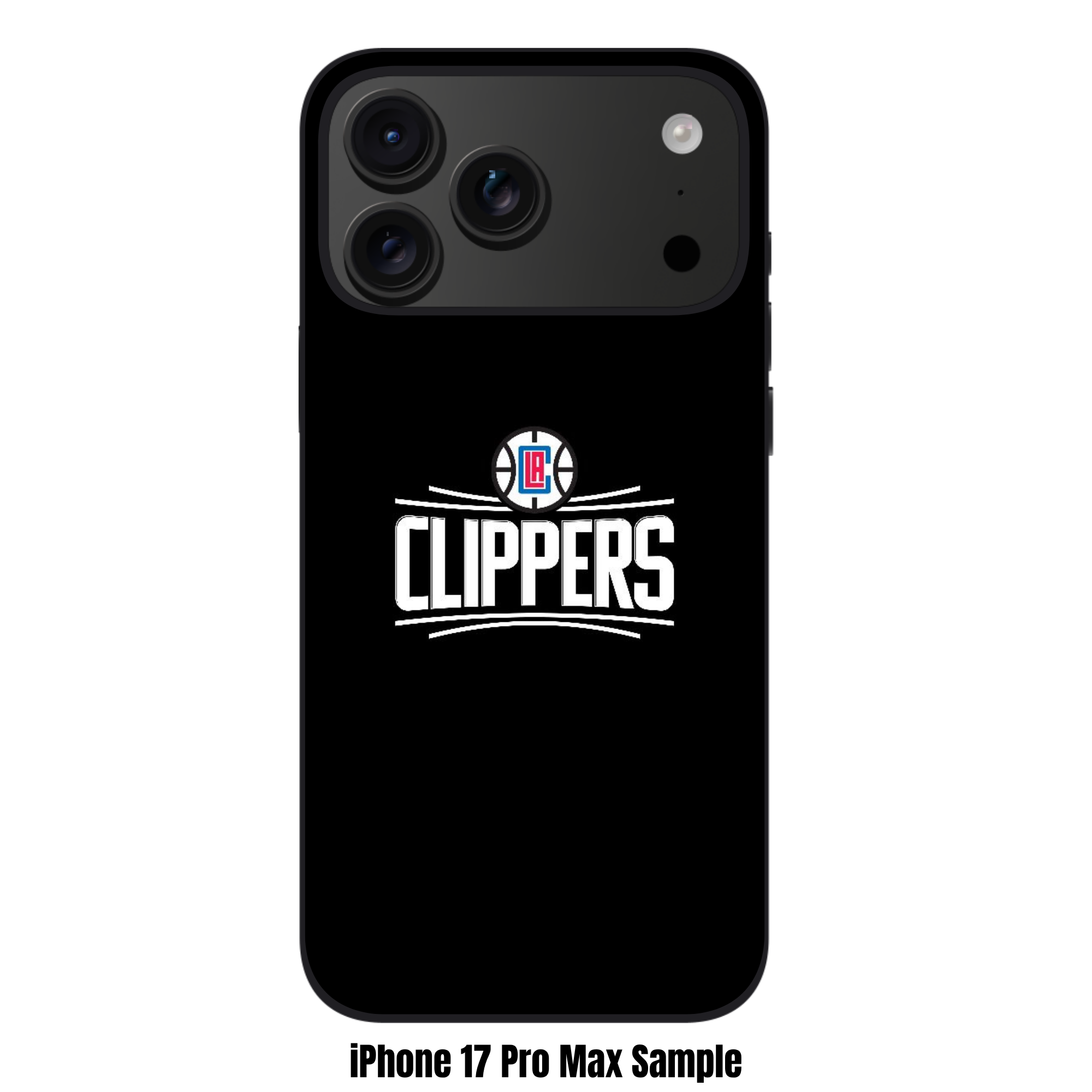 NBA Los Angeles Clippers Phone Case For iPhone Samsung Galaxy Pixel - Los Angeles Clippers Logo And Wordmark On Black Background