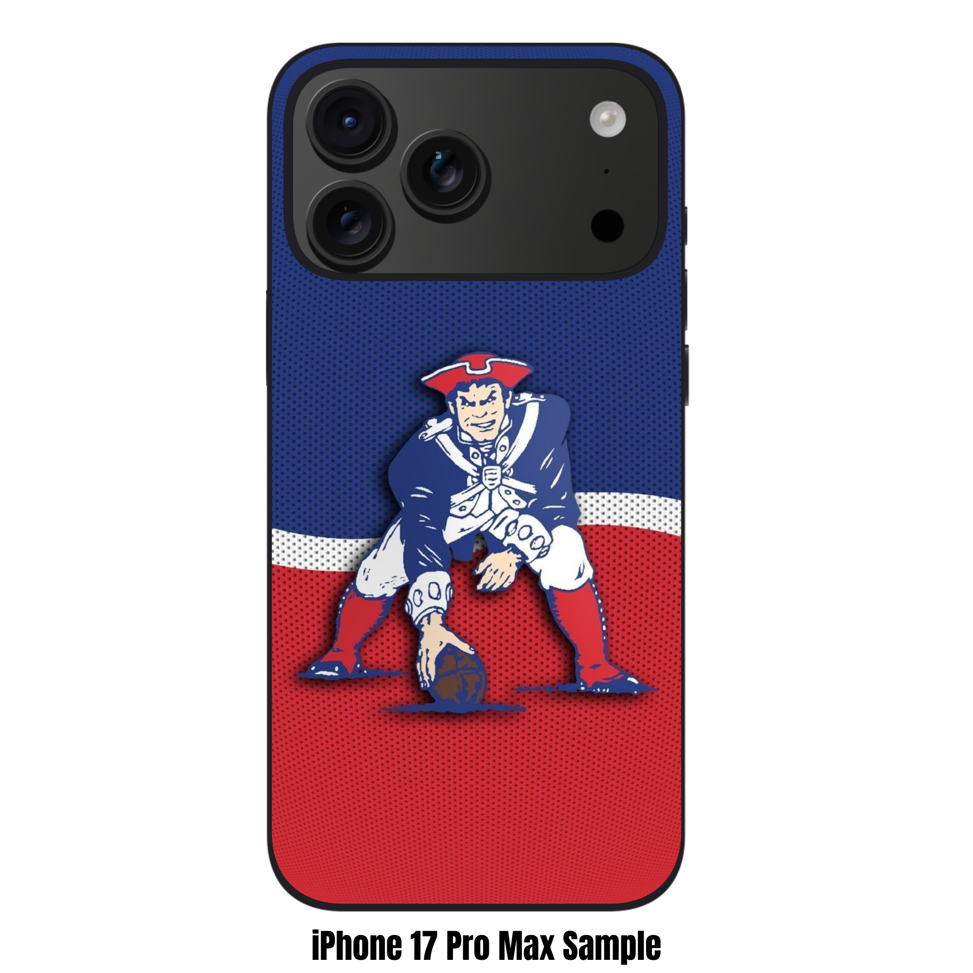 NFL New England Patriots Phone Case For iPhone Samsung Galaxy Pixel - New England Patriots Retro Pat Patriot Logo On Red And Navy Mesh Background