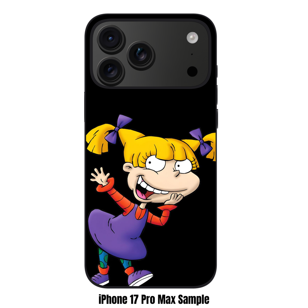 Rugrats Angelica Phone Case For iPhone Samsung Galaxy Pixel - Angelica Pickles Posing On Black Background