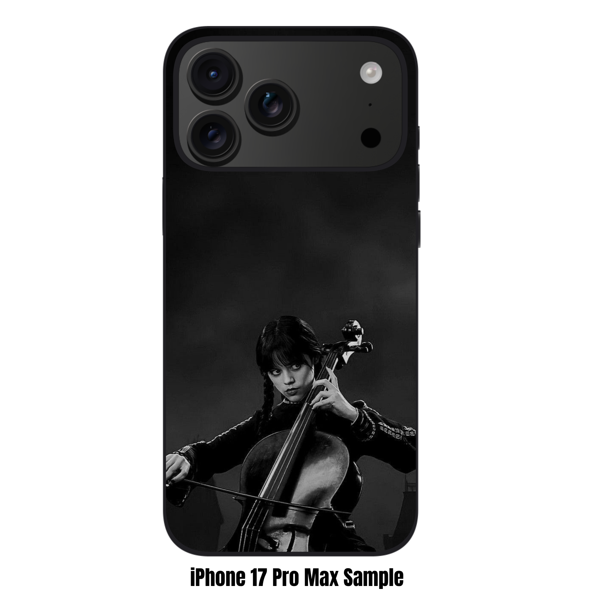 Wednesday Phone Case For iPhone Samsung Galaxy Pixel - Wednesday Addams Playing Cello On Dark Cloudy Background