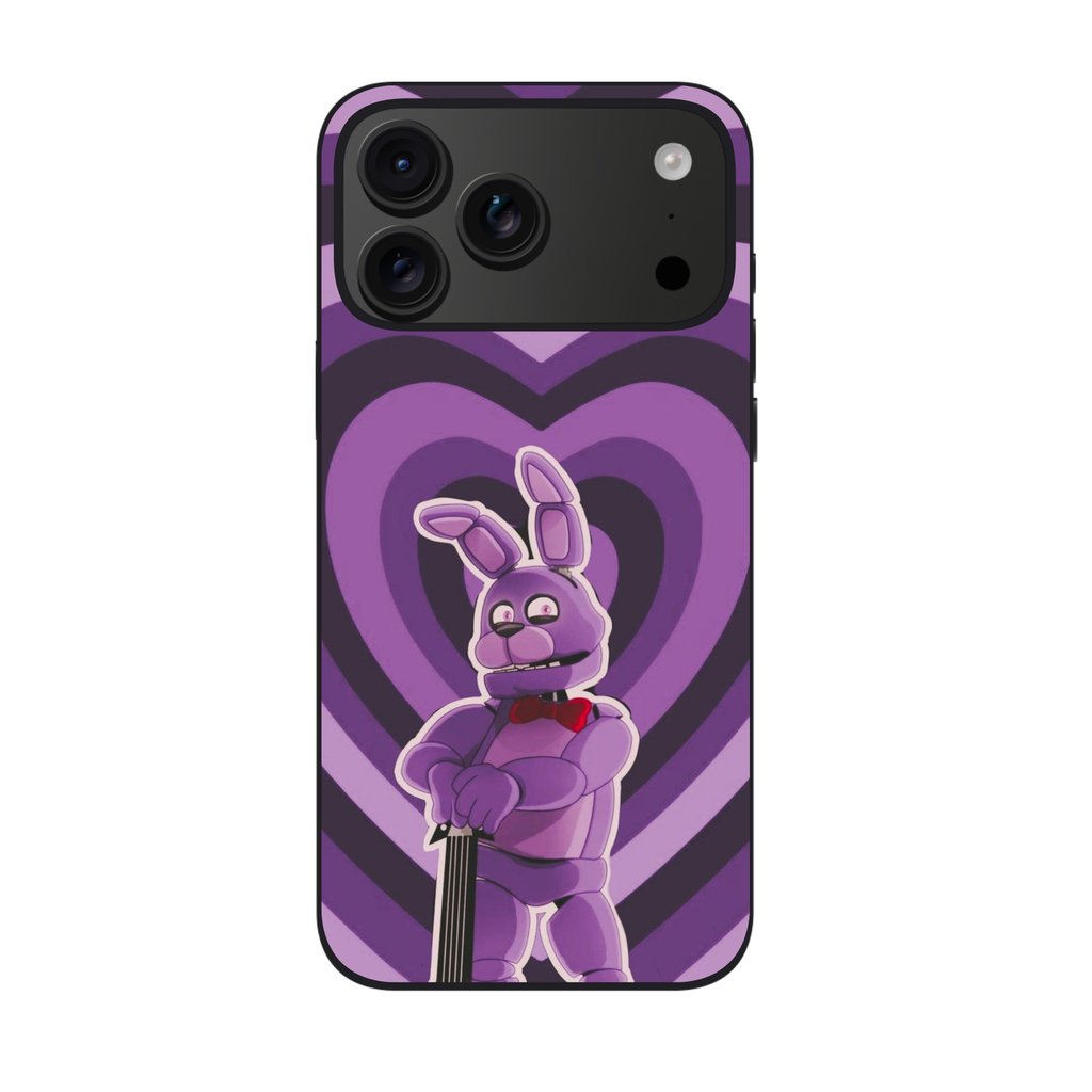 Five Nights At Freddys Bonnie Phone Case For iPhone Samsung Galaxy Pixel - Bonnie On Purple Heart Background