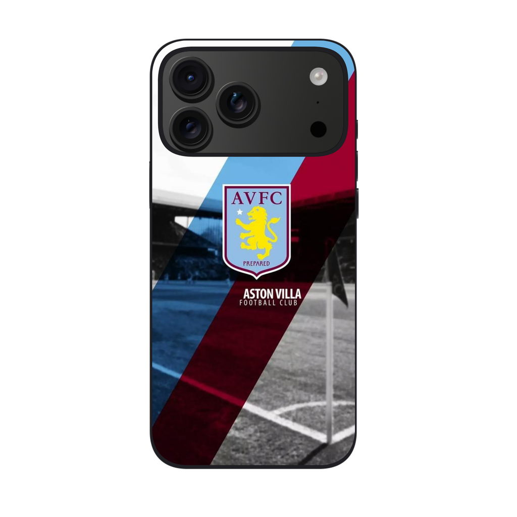Aston Villa FC Phone Case For iPhone Samsung Galaxy Pixel - Aston Villa FC Crest Diagonal Stripe Villa Park Poster