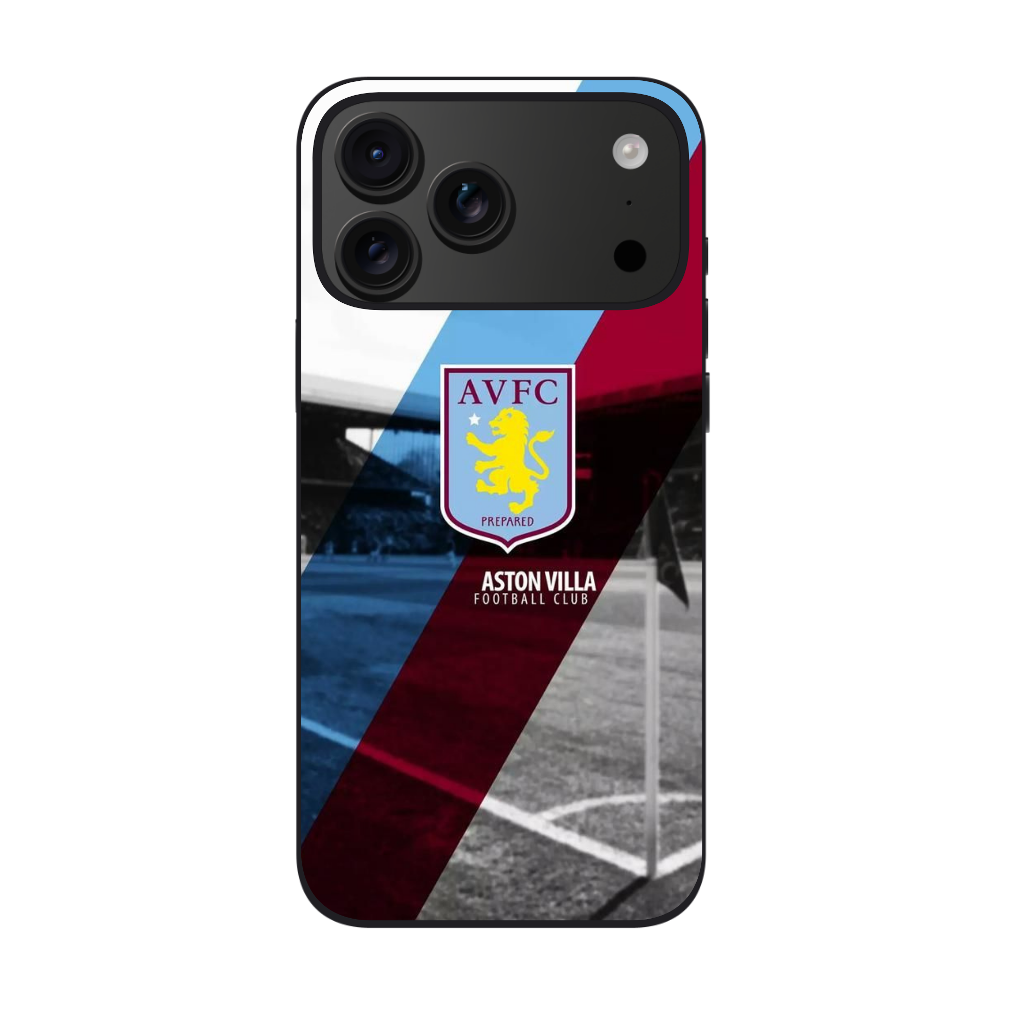 Aston Villa FC Phone Case For iPhone Samsung Galaxy Pixel - Aston Villa FC Crest Diagonal Stripe Villa Park Poster