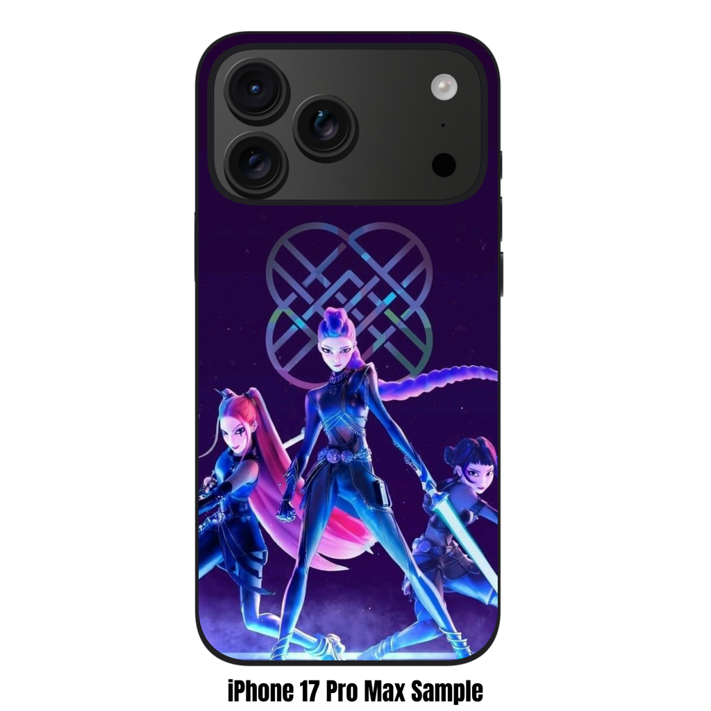 KPop Demon Hunters Phone Case For iPhone Samsung Galaxy Pixel - KPop Demon Hunters Neon Purple HUNTRIX Team Poster