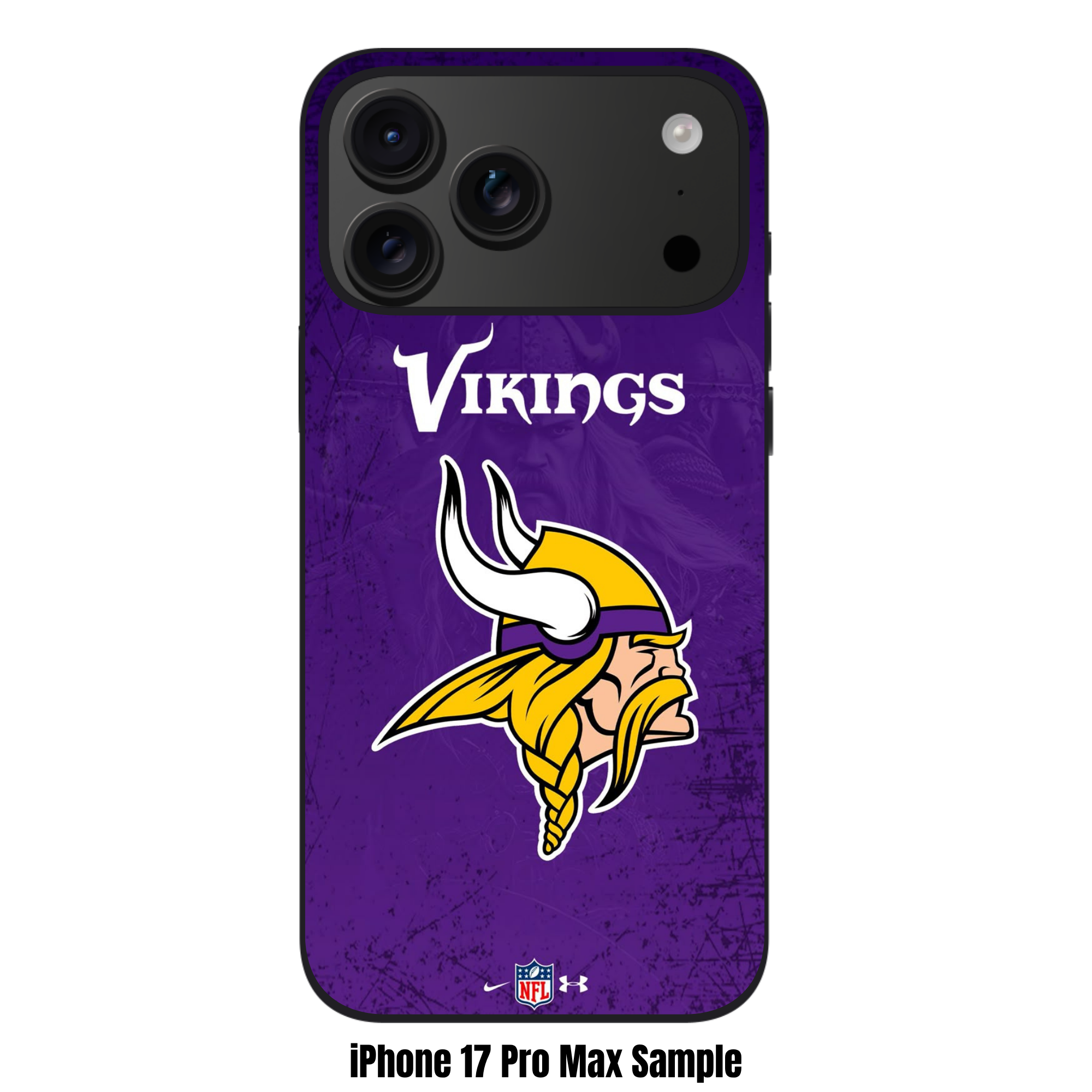 NFL Minnesota Vikings Phone Case For iPhone Samsung Galaxy Pixel - Minnesota Vikings Logo And Wordmark On Purple Distressed Background