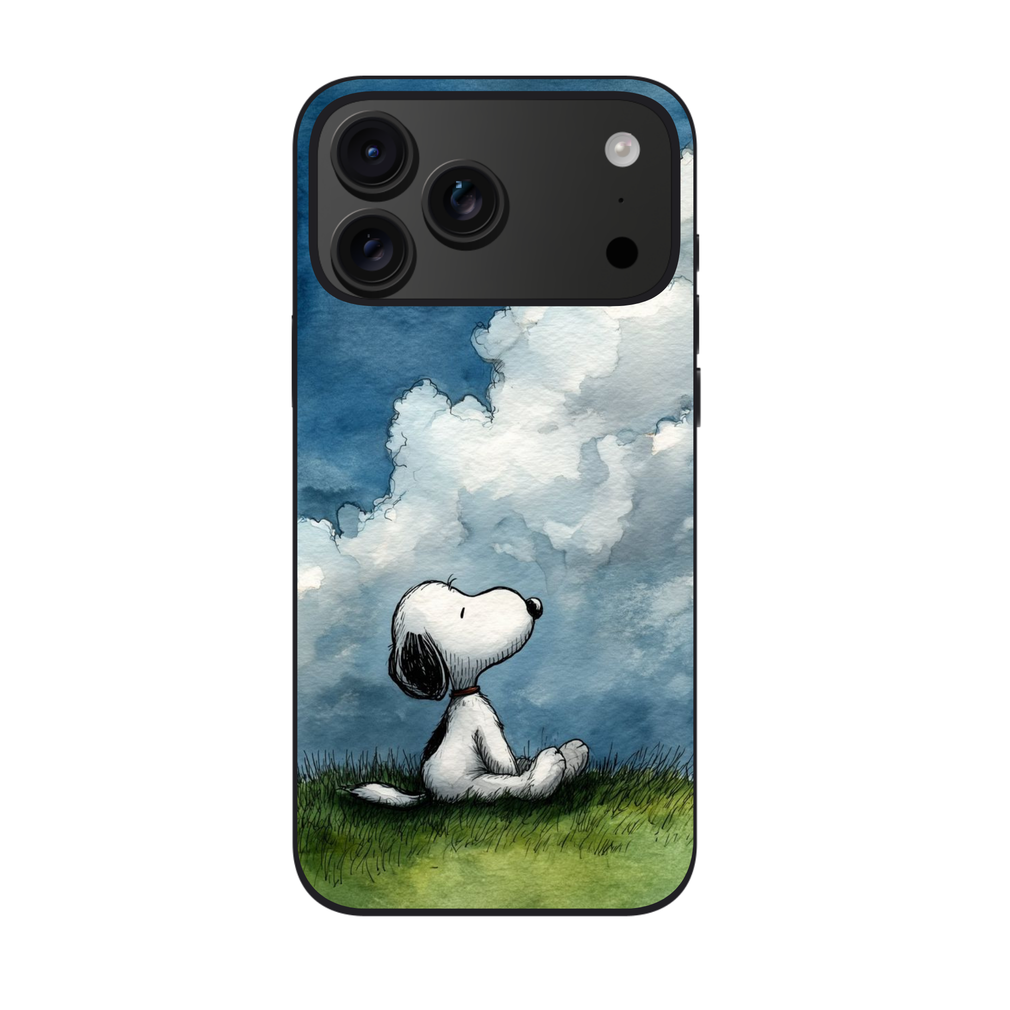 Peanuts Snoopy Phone Case For iPhone Samsung Galaxy Pixel - Peanuts Snoopy Cloud Gazing Watercolor Art