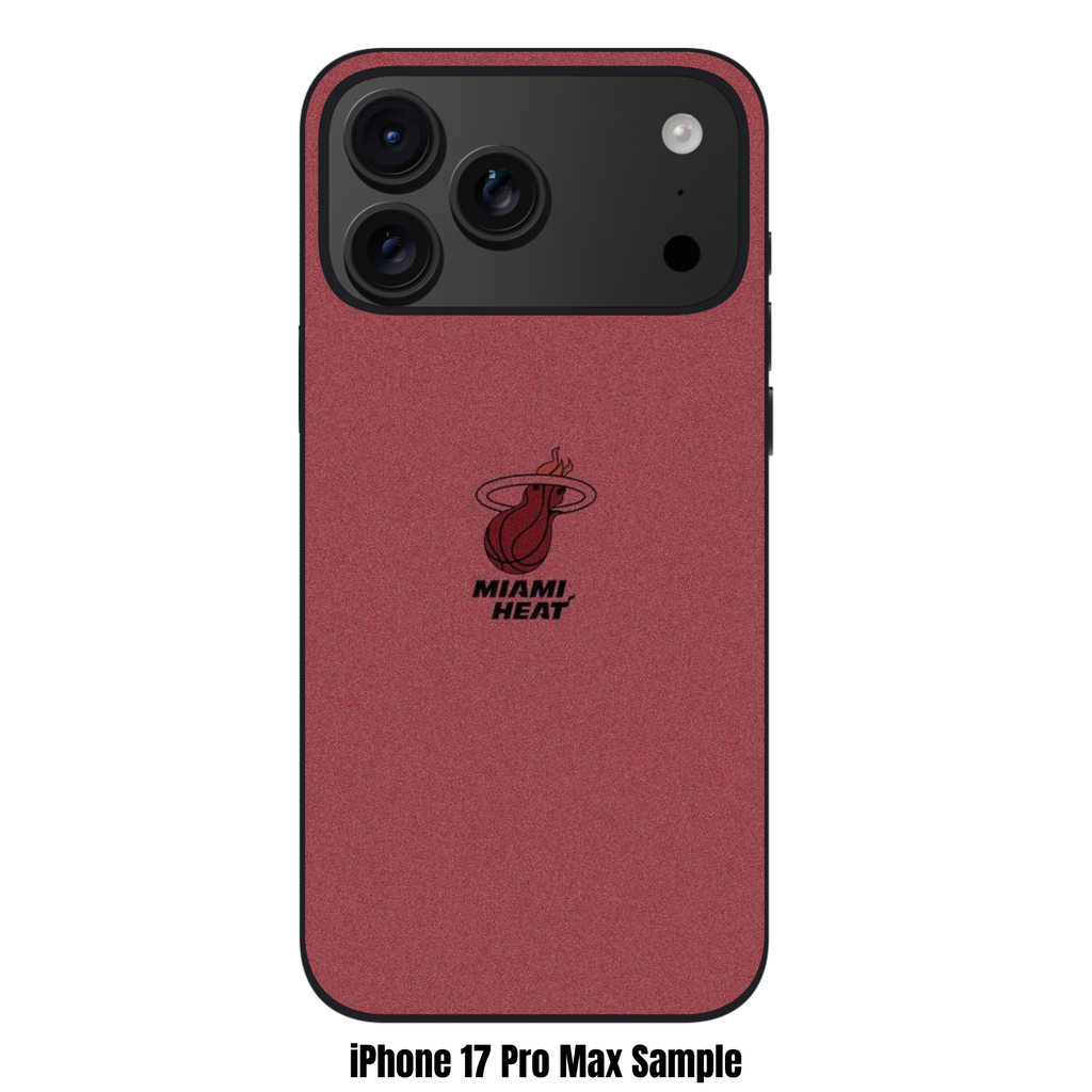 NBA Miami Heat Phone Case For iPhone Samsung Galaxy Pixel - Miami Heat Logo On Maroon Textured Background
