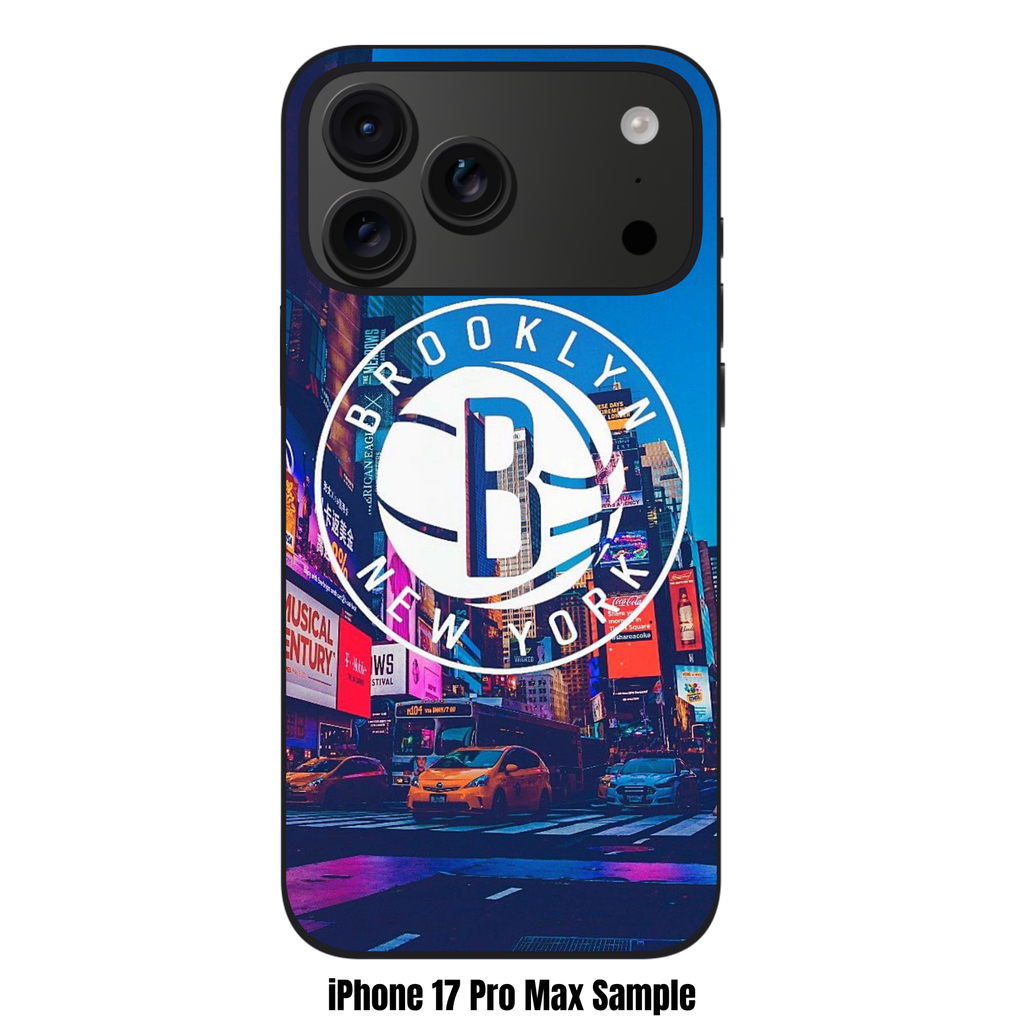 NBA Brooklyn Nets Phone Case For iPhone Samsung Galaxy Pixel - Brooklyn Nets Pride Over Times Square Poster