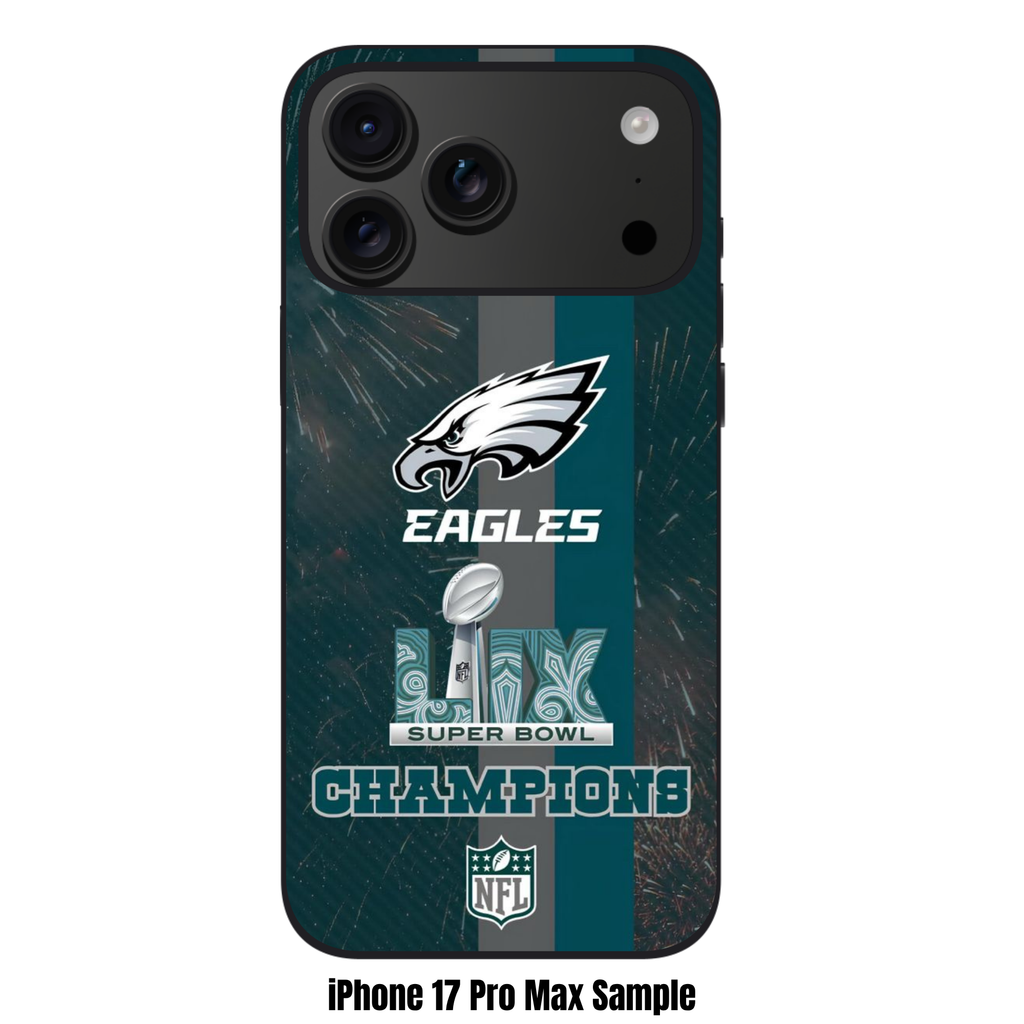 NFL Philadelphia Eagles Phone Case For iPhone Samsung Galaxy Pixel - Philadelphia Eagles Super Bowl LIX Champions On Midnight Green Stripes Background