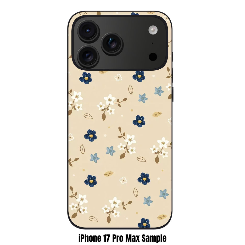 Floral Pattern Phone Case For iPhone Samsung Galaxy Pixel - Dainty Blue And White Floral Pattern