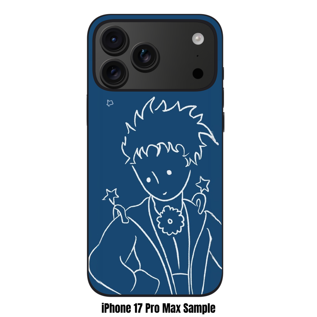 The Little Prince Phone Case For iPhone Samsung Galaxy Pixel - The Little Prince Line Art Portrait On Navy Background