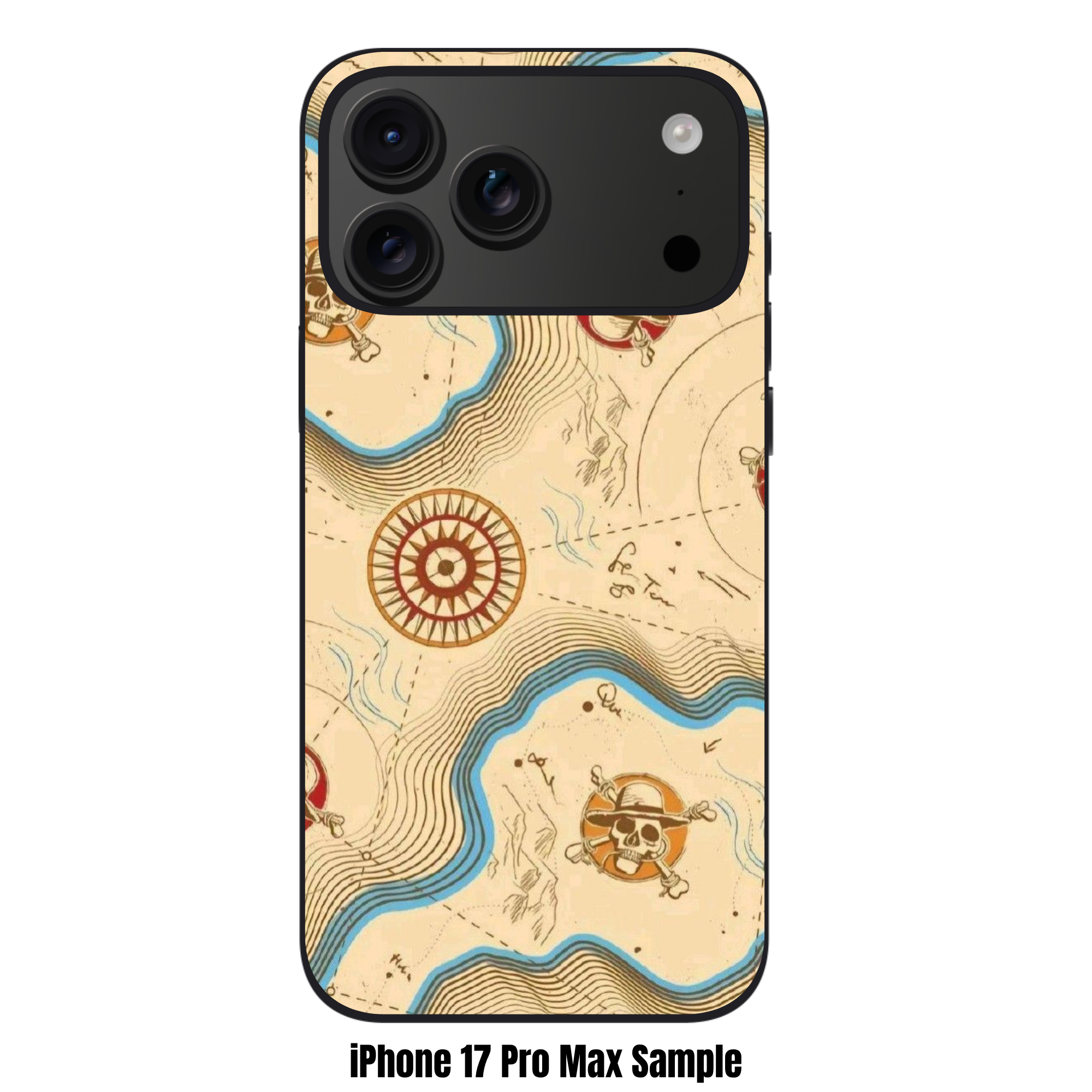 One Piece Live Action Phone Case For iPhone Samsung Galaxy Pixel - Straw Hat Grand Fleet Grand Line Map Poster