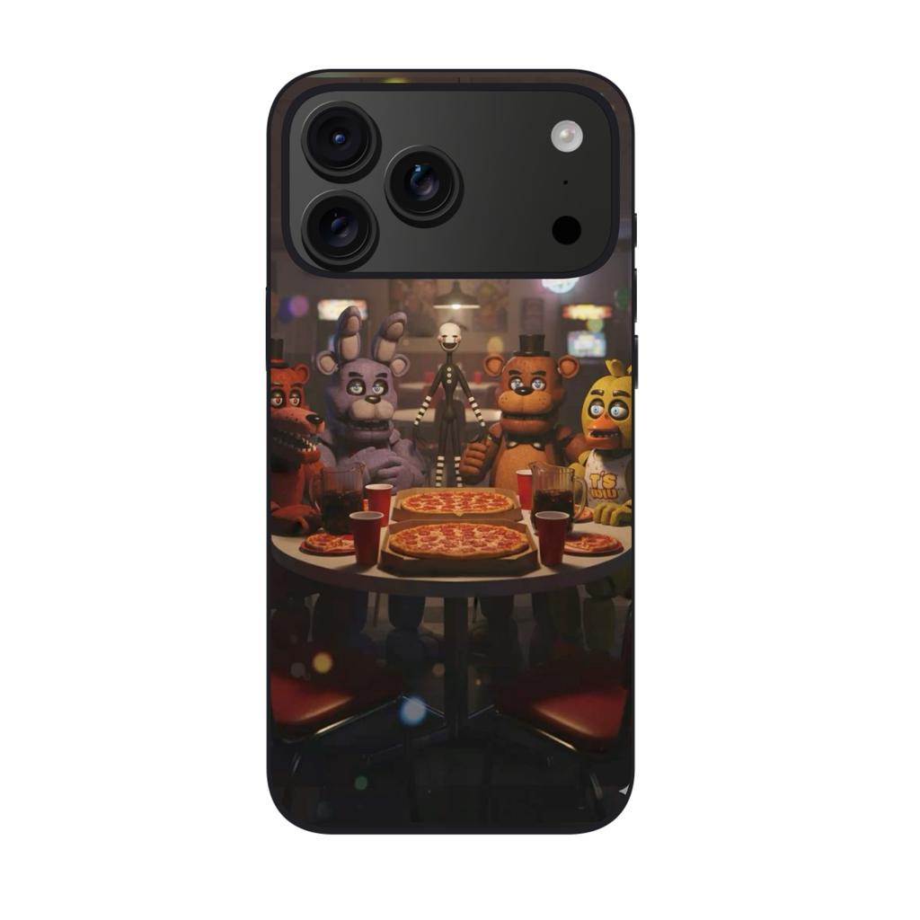 Five Nights At Freddys Phone Case For iPhone Samsung Galaxy Pixel - Characters Sit At Pizza Table Poster