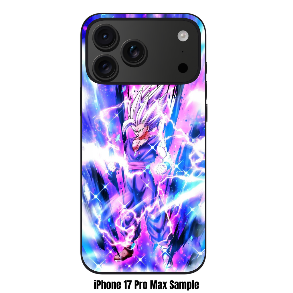 Dragon Ball Gohan Phone Case For iPhone Samsung Galaxy Pixel - Beast Gohan Purple Energy Aura And White Lightning Poster