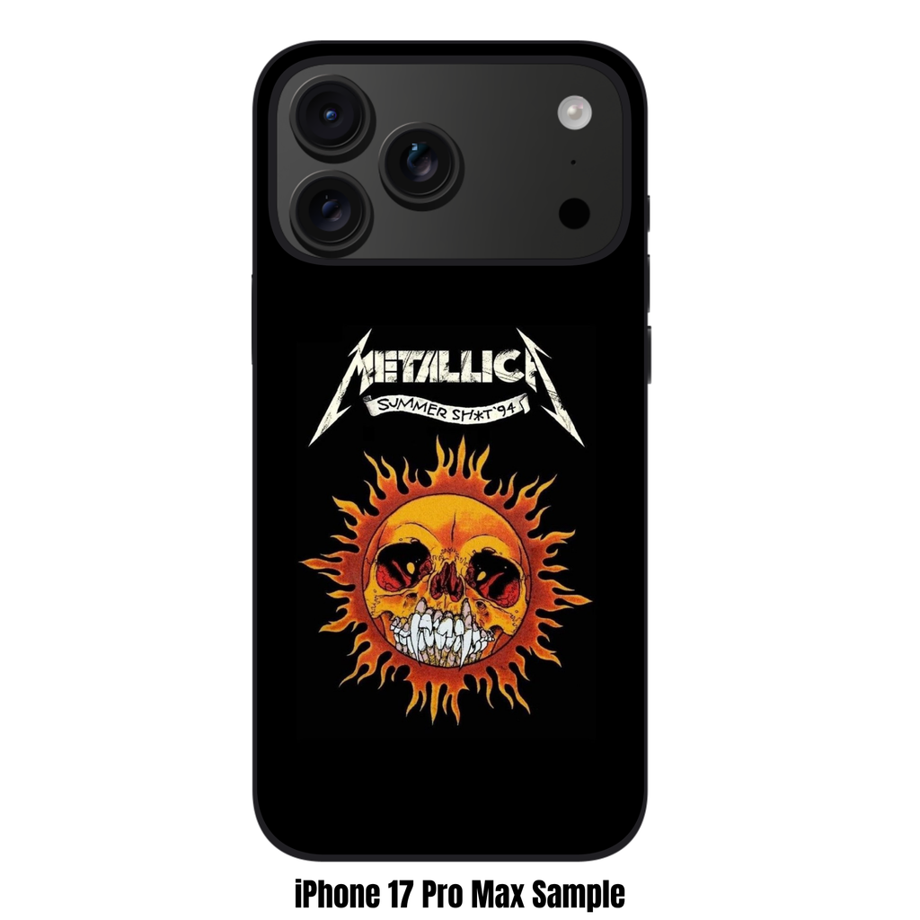 Metallica Phone Case For iPhone Samsung Galaxy Pixel - Metallica Summer Sht 94 Pushead Skull Sun On Black Background