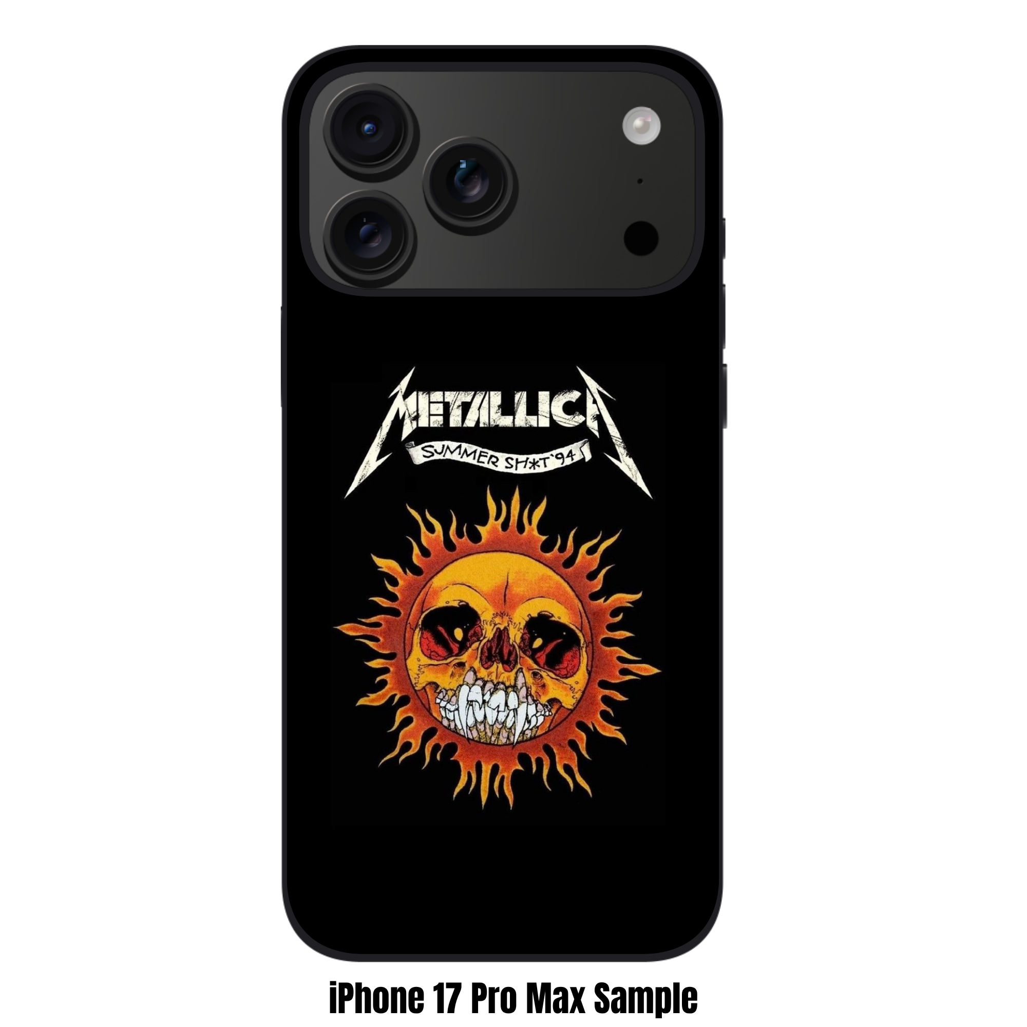 Metallica Phone Case For iPhone Samsung Galaxy Pixel - Metallica Summer Sht 94 Pushead Skull Sun On Black Background