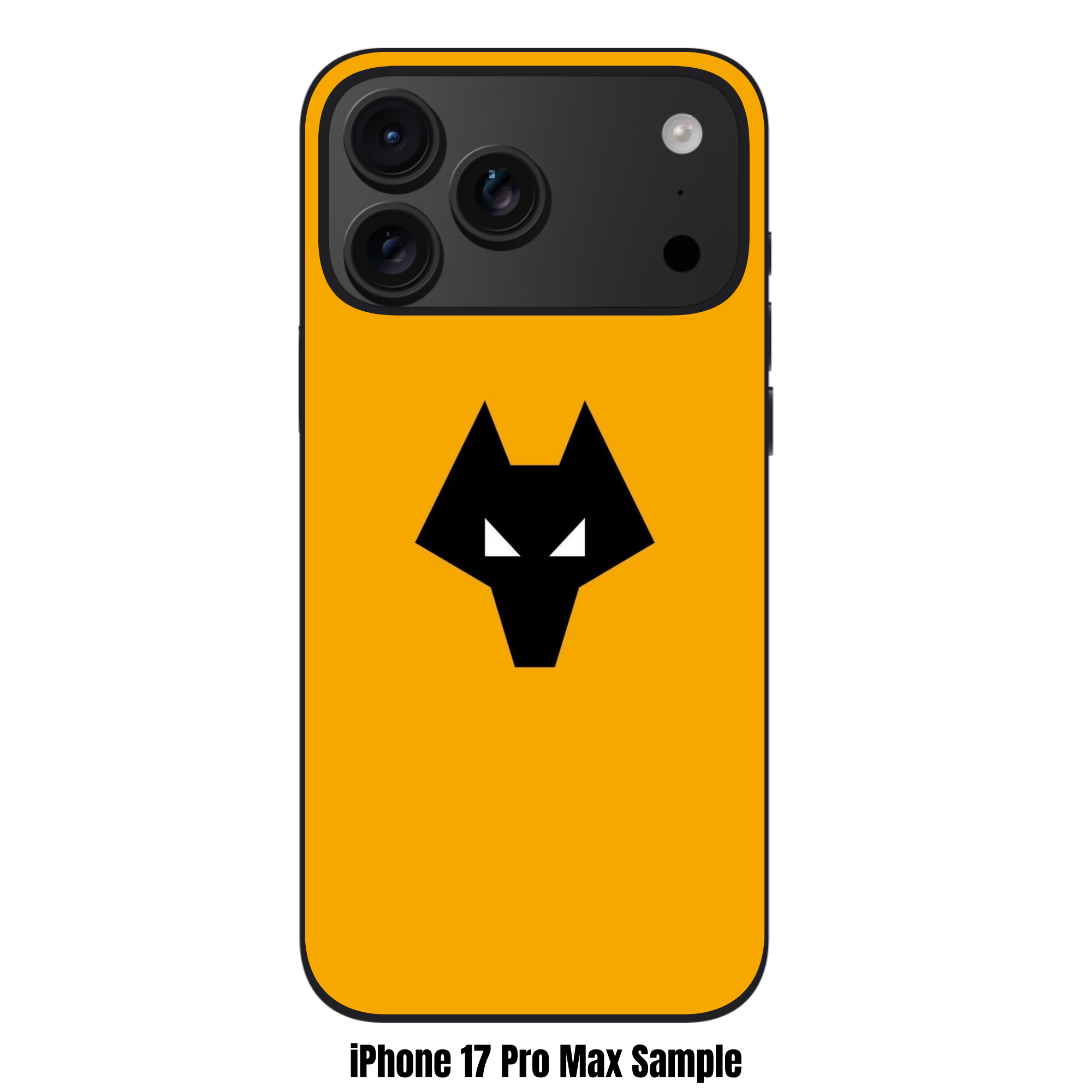 Wolverhampton Wanderers FC Phone Case For iPhone Samsung Galaxy Pixel - Wolverhampton Wanderers FC Wolf Head On Yellow Background
