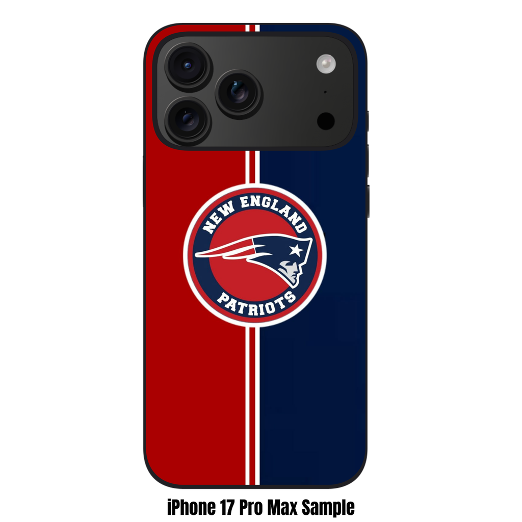 NFL New England Patriots Phone Case For iPhone Samsung Galaxy Pixel - New England Patriots Logo On Red And Navy Split Background