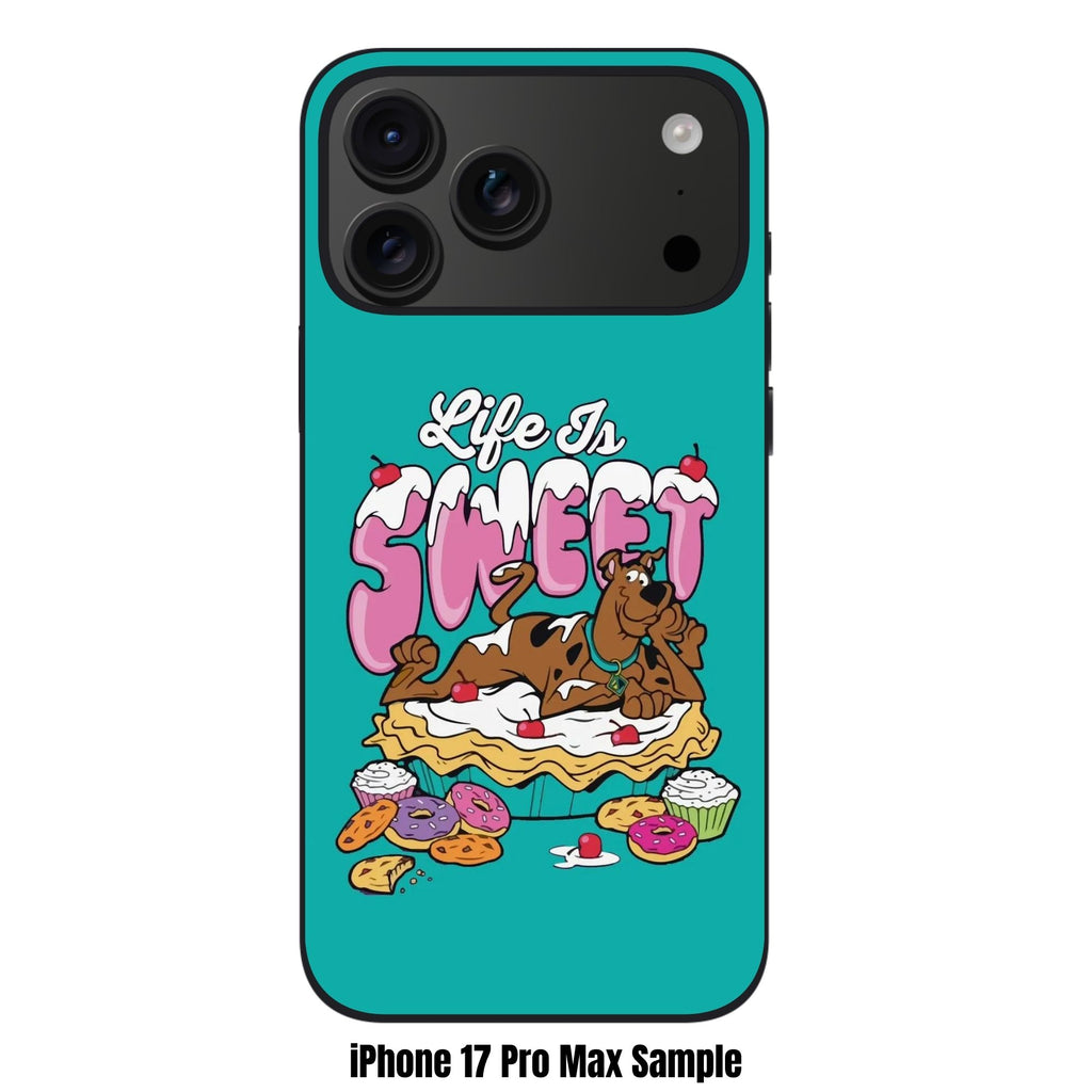 Scooby Doo Phone Case For iPhone Samsung Galaxy Pixel - Scooby Doo Life Is Sweet Graphic On Teal Background