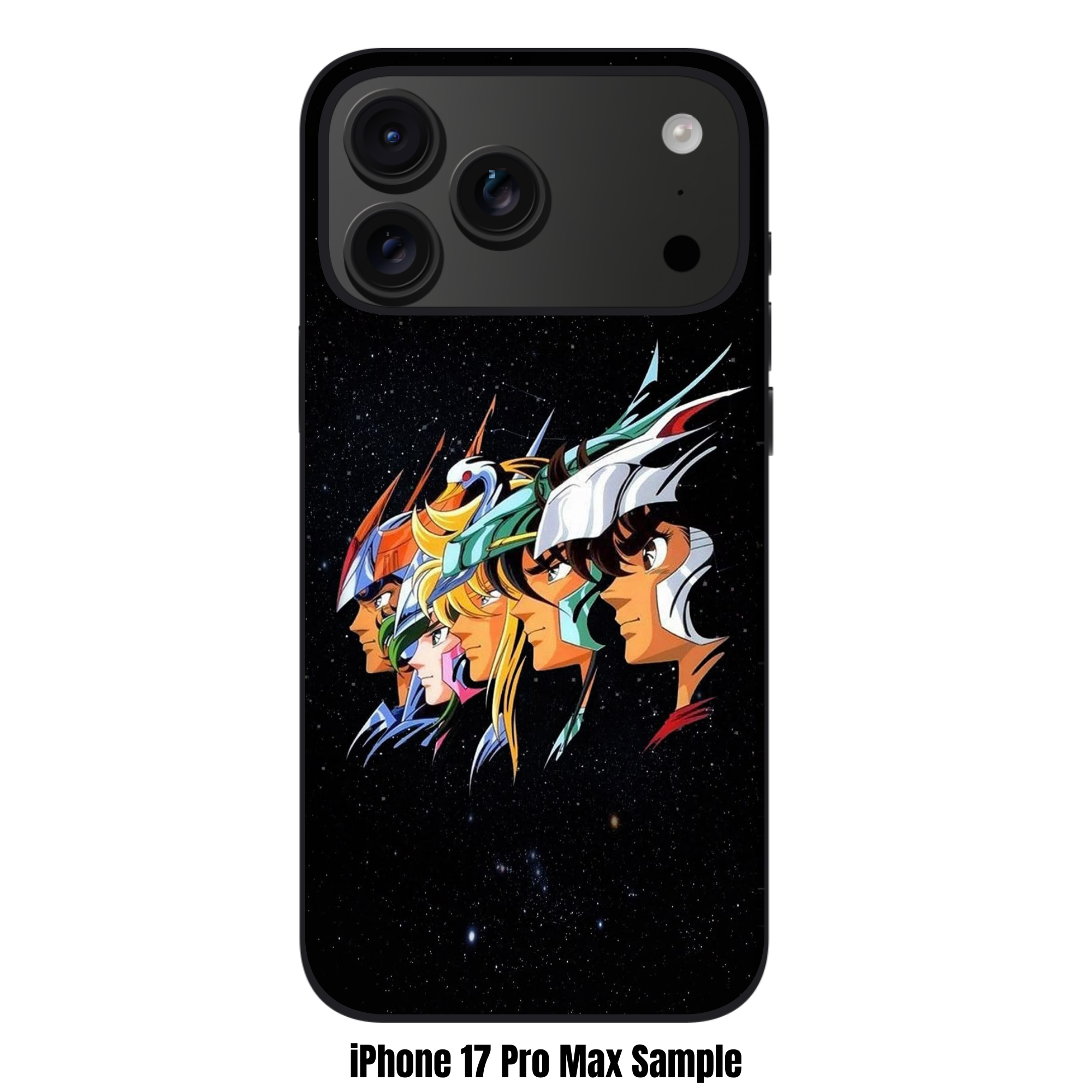 Saint Seiya Knights Of The Zodiac Phone Case For iPhone Samsung Galaxy Pixel - Saint Seiya Bronze Saints Profile On Starry Night Background