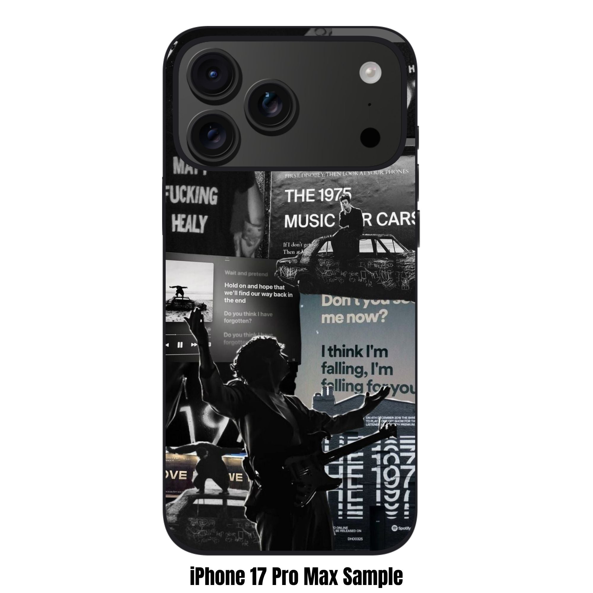 The 1975 Phone Case For iPhone Samsung Galaxy Pixel - The 1975 Lyric and Album Art Aesthetic Collage In Dark Background