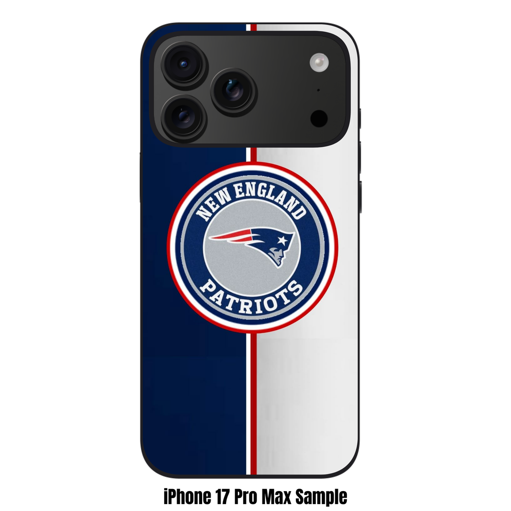 NFL New England Patriots Phone Case For iPhone Samsung Galaxy Pixel - New England Patriots Logo On Navy And White Split Background